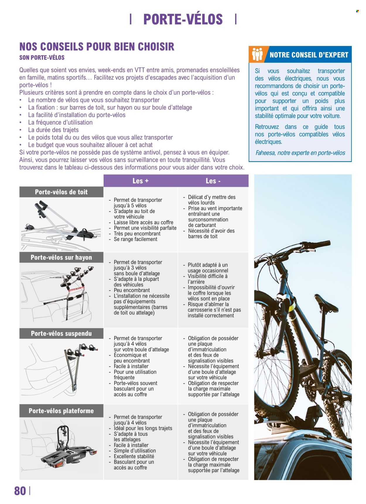thumbnail - Catalogue E.Leclerc - 23/04/2024 - 30/03/2025 - Produits soldés - VTT Rockrider, vélo électrique, coffre, porte velo. Page 80.