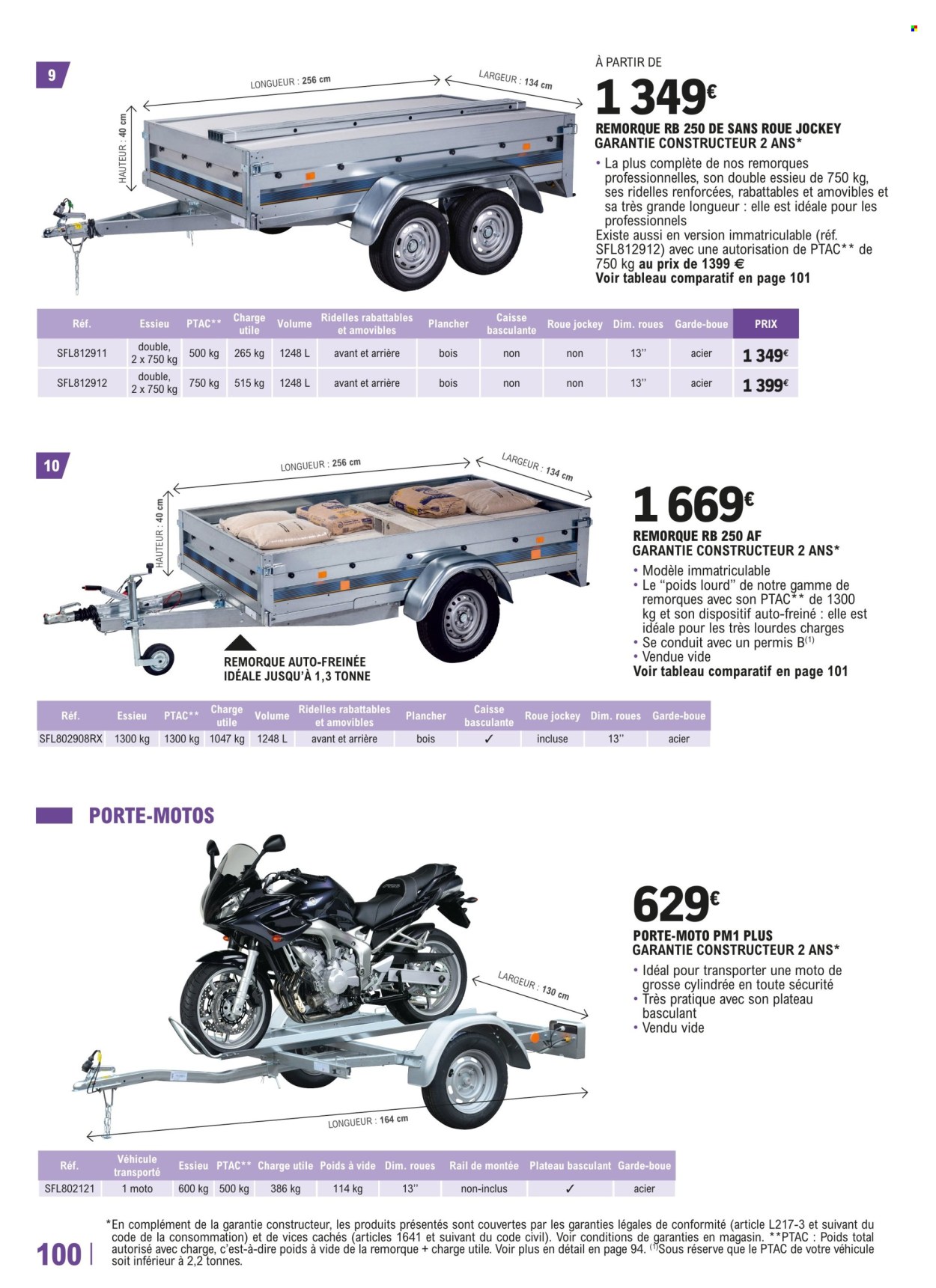 thumbnail - Catalogue E.Leclerc - 23/04/2024 - 30/03/2025 - Produits soldés - roue, roue jockey, porte-moto. Page 100.