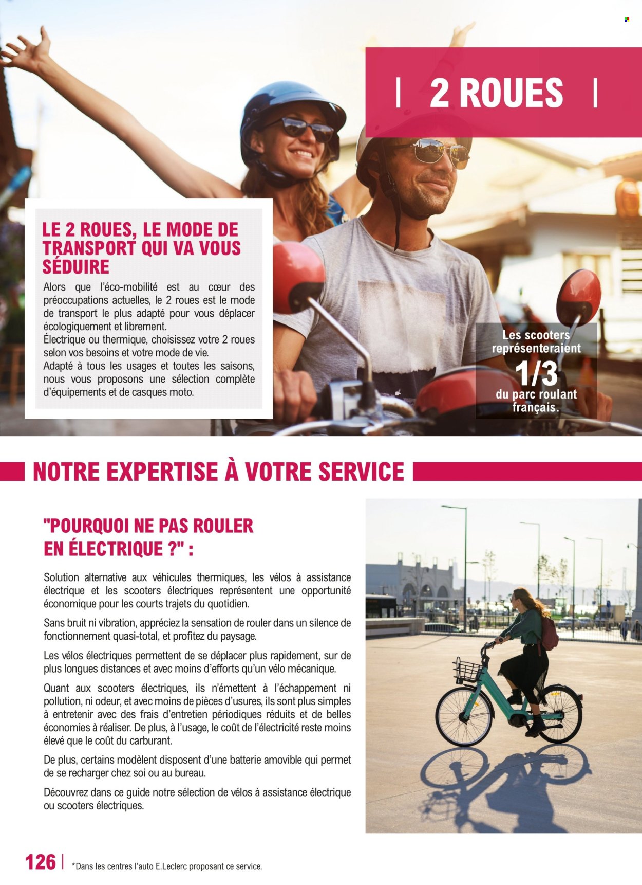 thumbnail - Catalogue E.Leclerc - 23/04/2024 - 30/03/2025 - Produits soldés - bureau, vélo, vélo électrique, moto. Page 126.