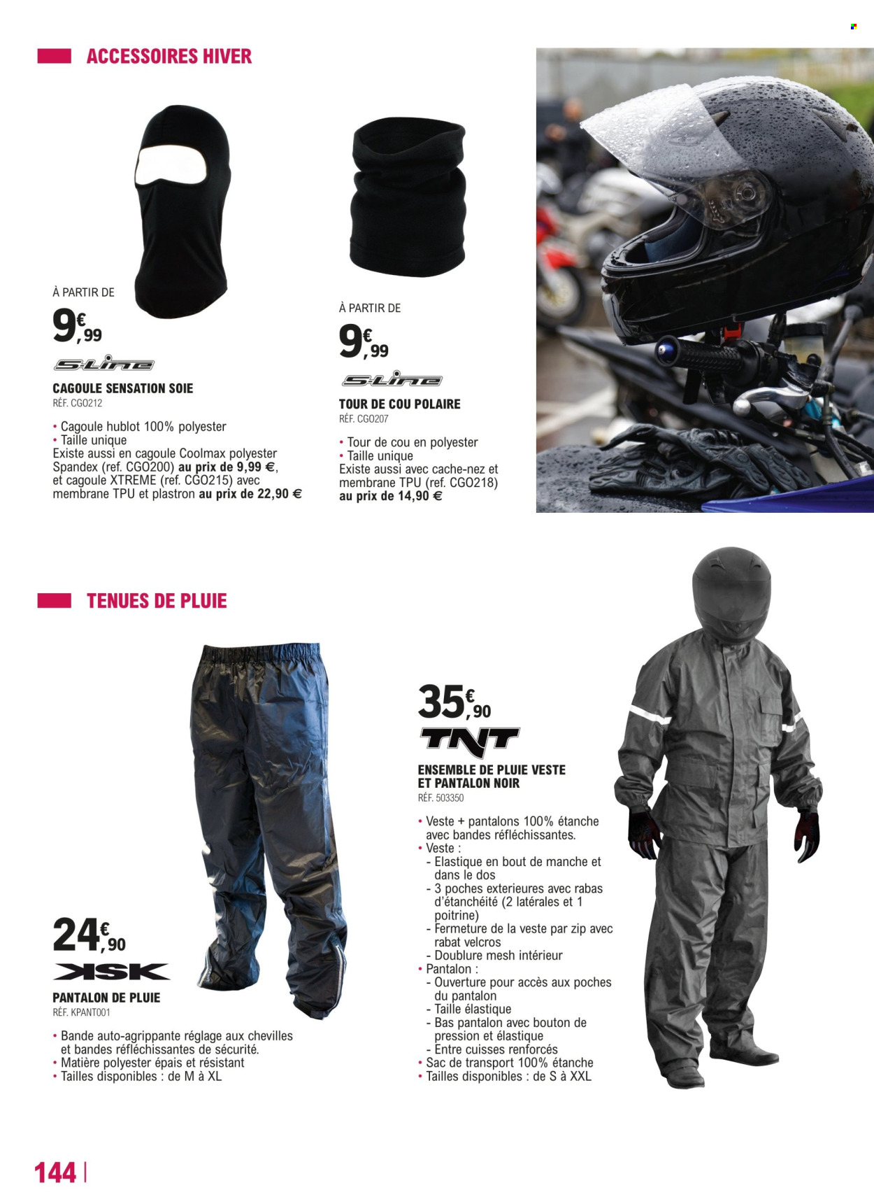 thumbnail - Catalogue E.Leclerc - 23/04/2024 - 30/03/2025 - Produits soldés - tour de cou, veste, pantalon, sac de transport. Page 144.