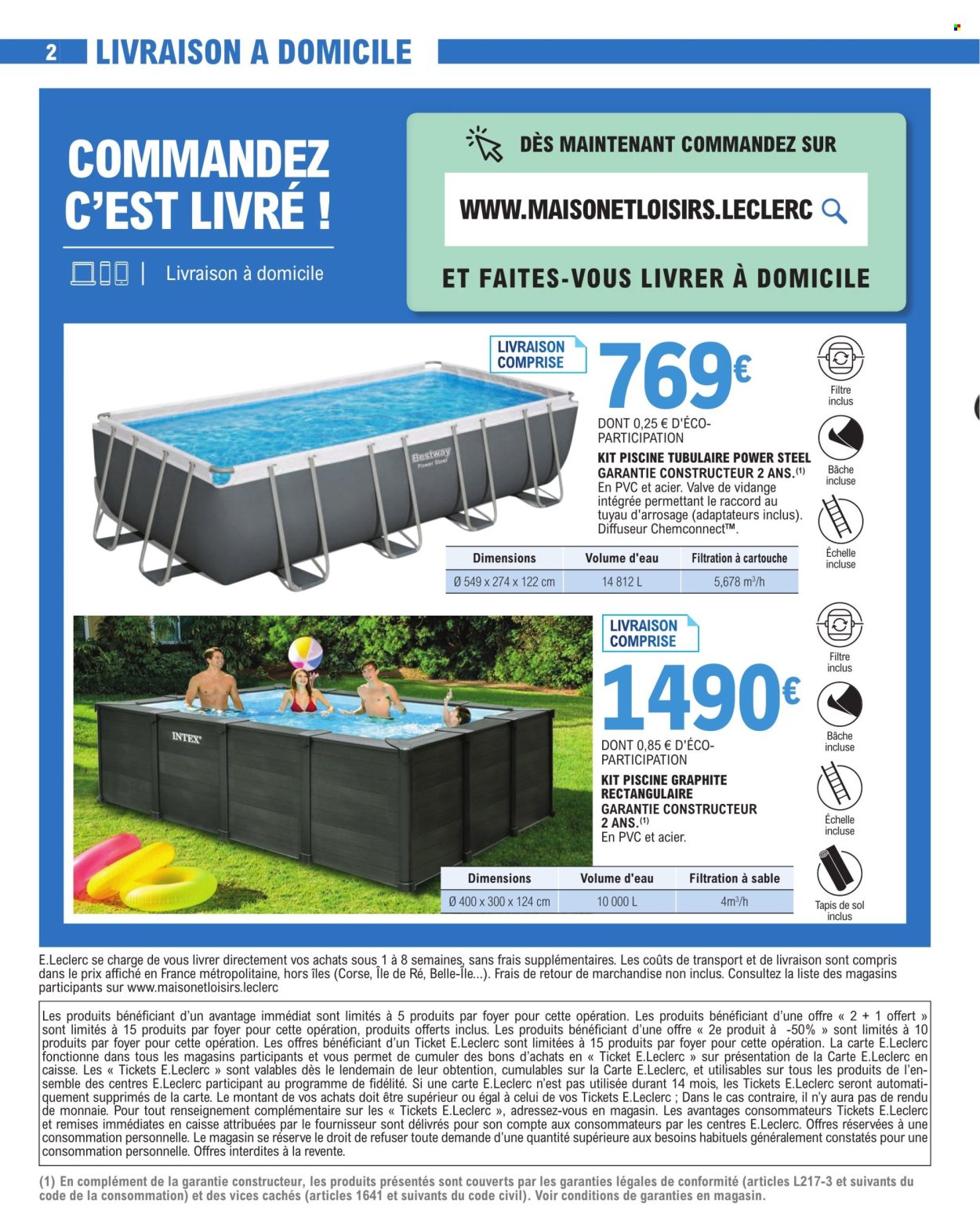 thumbnail - Catalogue E.Leclerc - 23/04/2024 - 11/05/2024 - Produits soldés - diffuseur, livre, piscine, piscine tubulaire. Page 2.