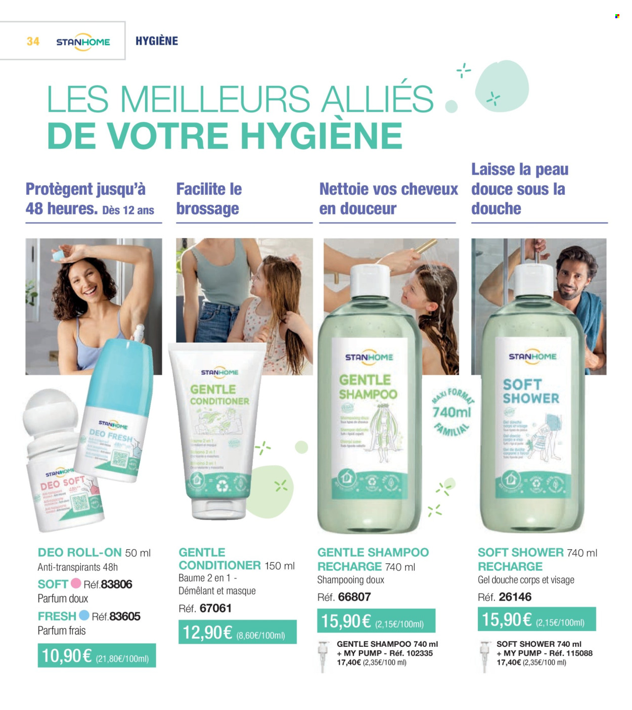thumbnail - Catalogue Stanhome - 22/04/2024 - 20/05/2024 - Produits soldés - gel douche, shampooing, masque, roll-on. Page 34.