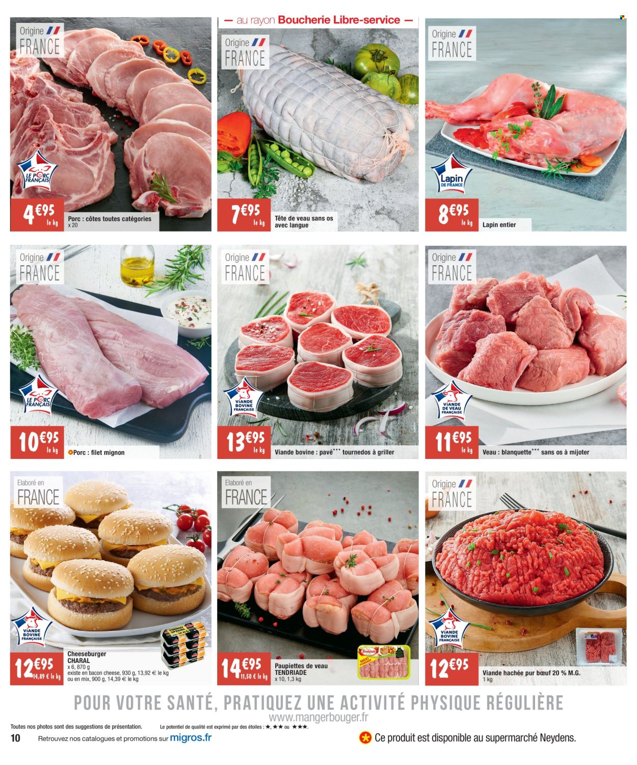 thumbnail - Catalogue Migros France - 26/04/2024 - 12/05/2024 - Produits soldés - côtes de porc, filet mignon, viande de porc, paupiette, viande, viande de veau, viande boeuf, viande hachée, lapin entier, viande de lapin. Page 10.