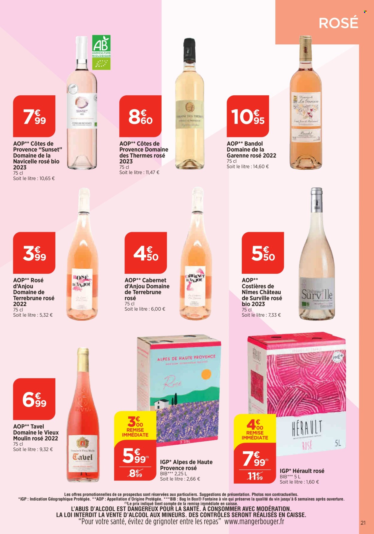 thumbnail - Catalogue Bi1 - 02/05/2024 - 06/05/2024 - Produits soldés - alcool, vin rosé, vin, vins de Loire. Page 21.