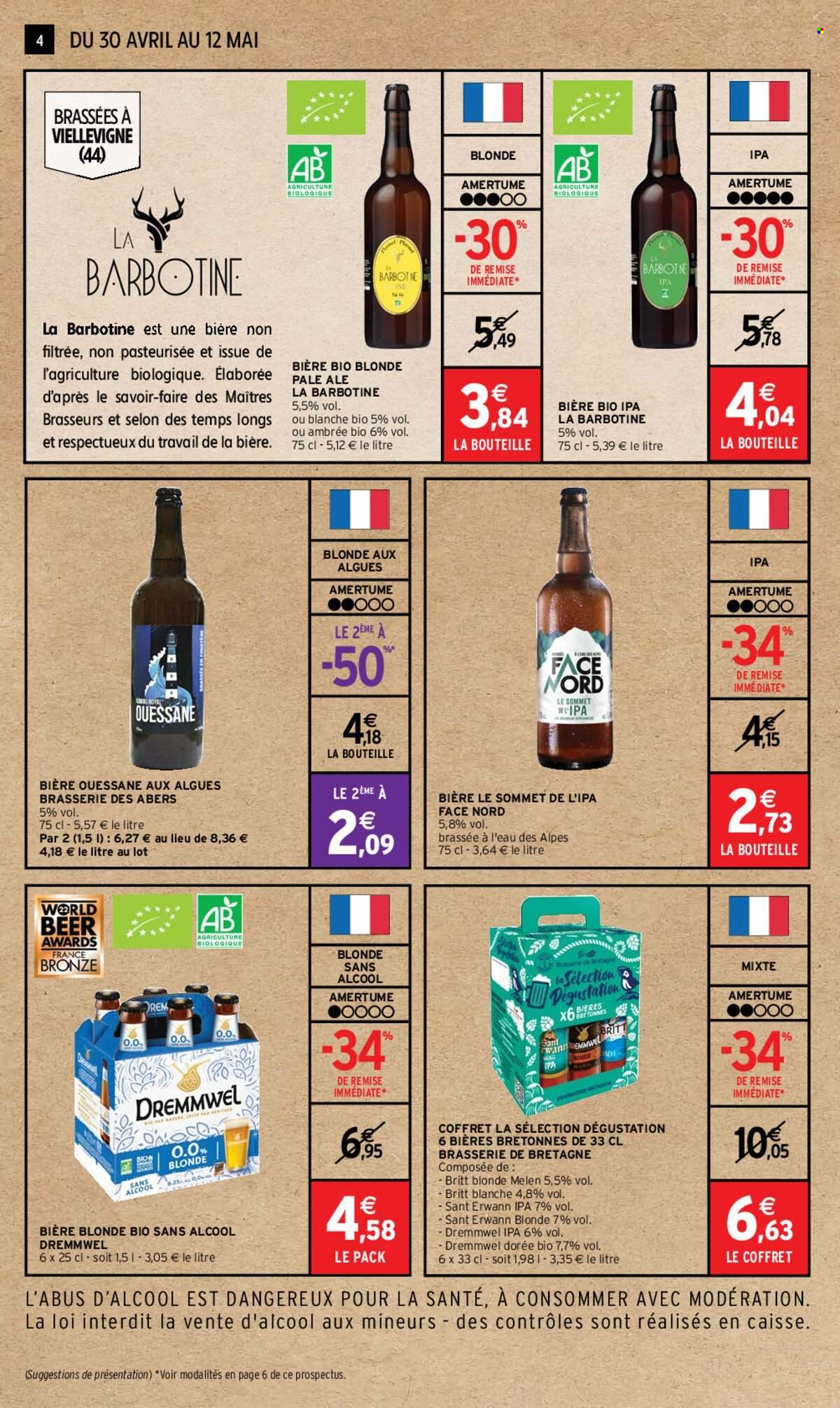 thumbnail - Catalogue Intermarché - 30/04/2024 - 12/05/2024 - Produits soldés - bière, bière blonde, alcool, coffret. Page 4.