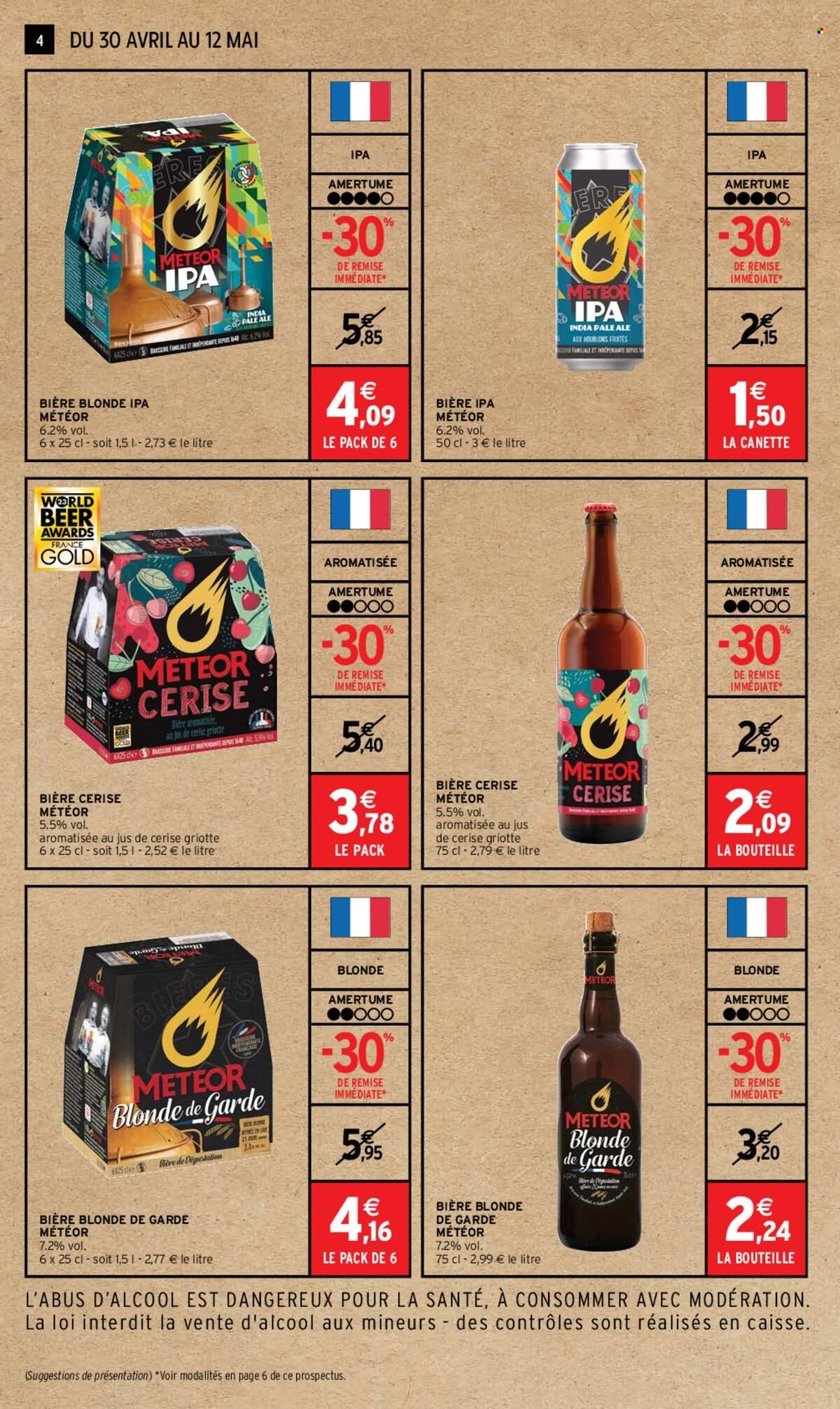 thumbnail - Catalogue Intermarché - 30/04/2024 - 12/05/2024 - Produits soldés - bière, bière blonde, alcool. Page 4.