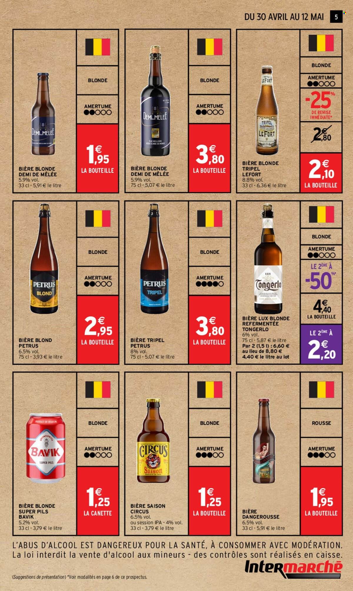 thumbnail - Catalogue Intermarché - 30/04/2024 - 12/05/2024 - Produits soldés - bière, alcool, bière blonde. Page 5.