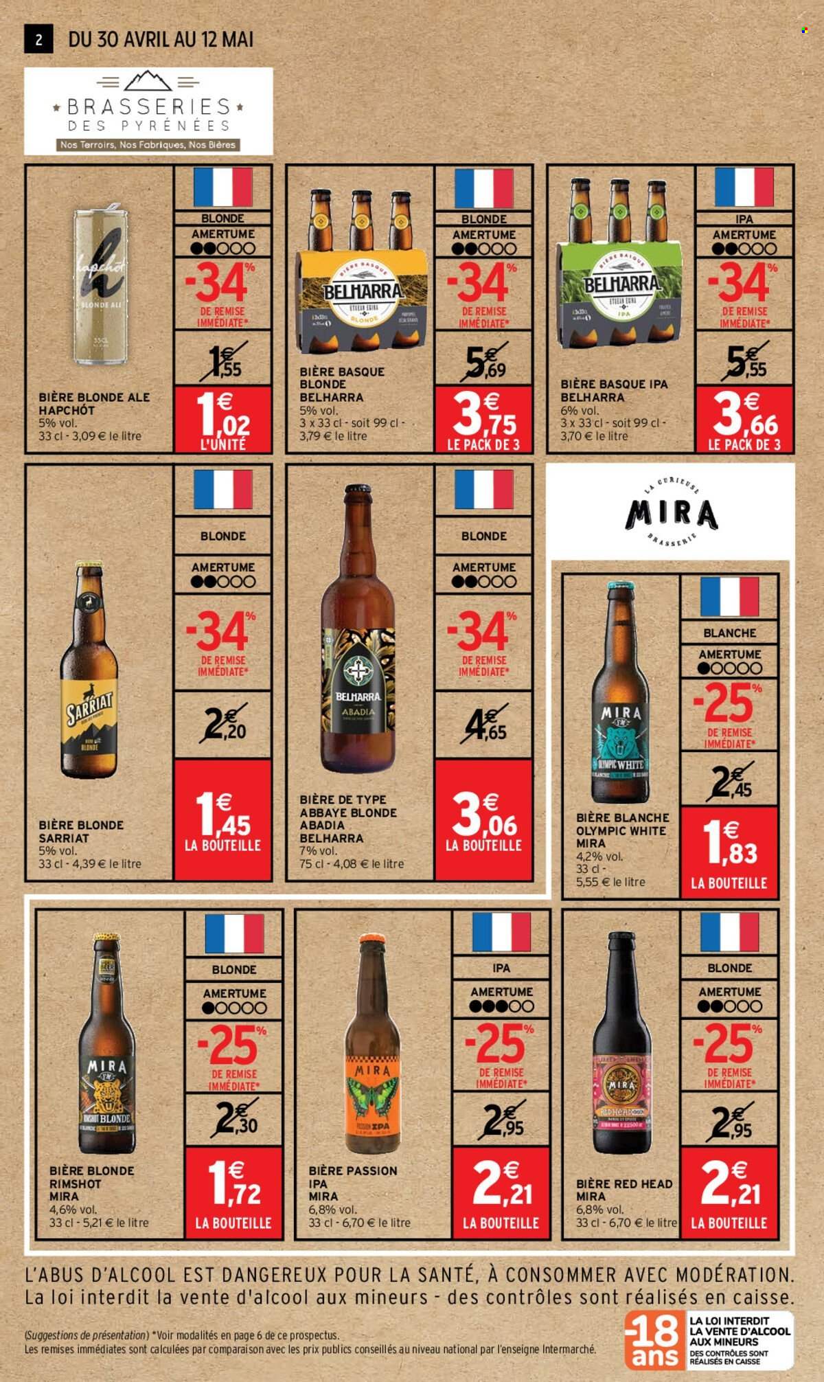 thumbnail - Catalogue Intermarché - 30/04/2024 - 12/05/2024 - Produits soldés - bière, alcool, Head, bière blonde. Page 2.