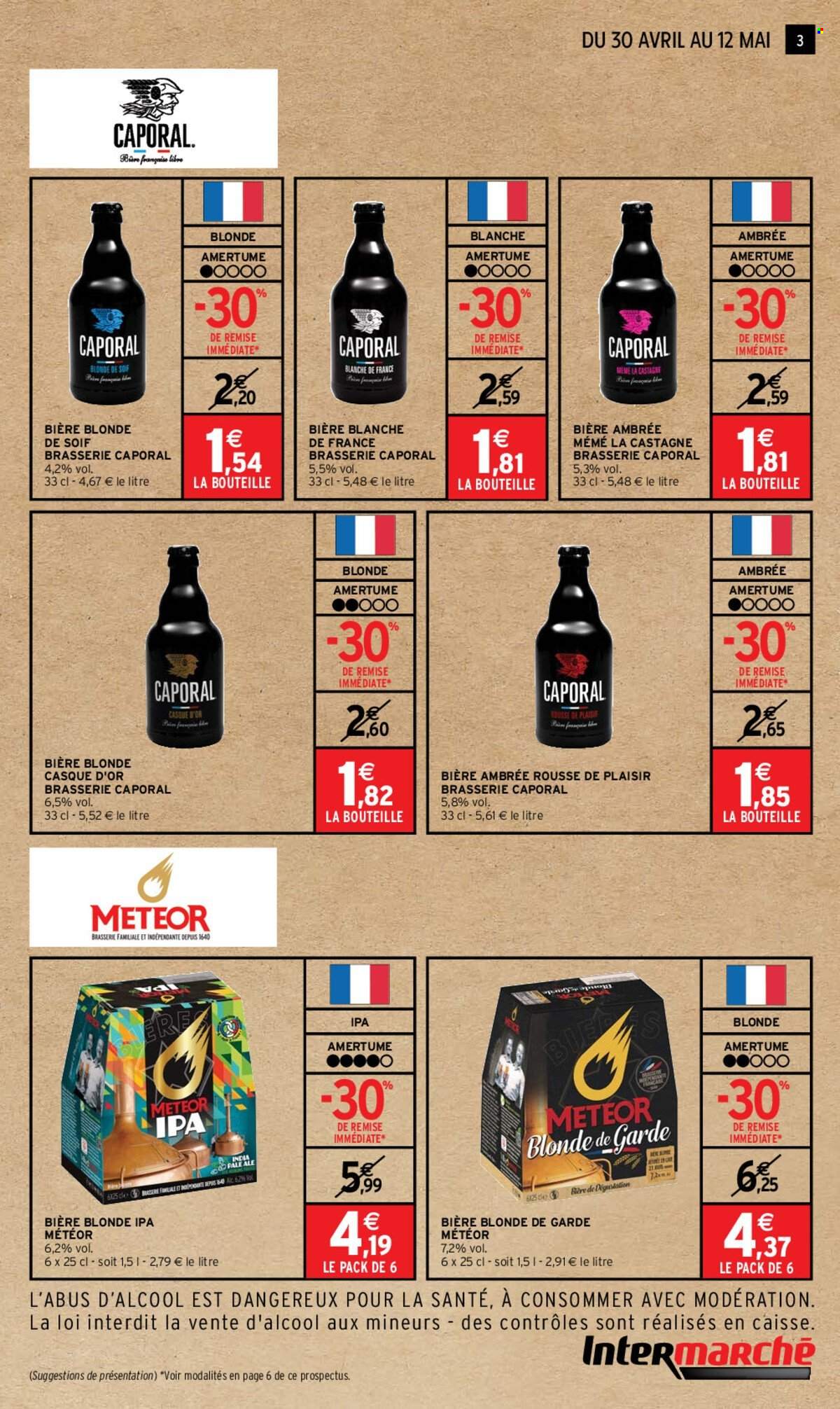 thumbnail - Catalogue Intermarché - 30/04/2024 - 12/05/2024 - Produits soldés - bière, bière blonde, alcool, casque. Page 3.