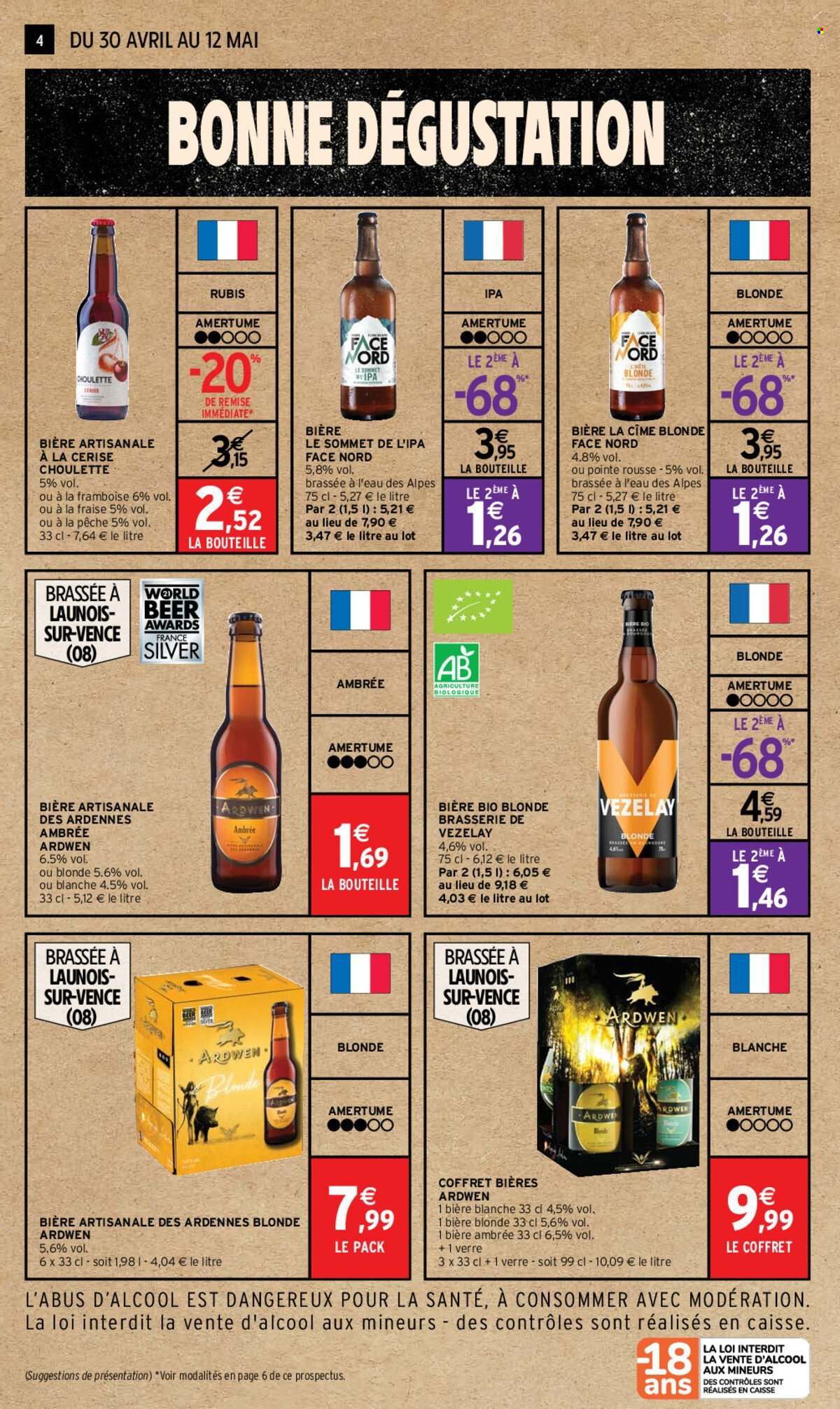 thumbnail - Catalogue Intermarché - 30/04/2024 - 12/05/2024 - Produits soldés - bière, alcool, coffret. Page 4.