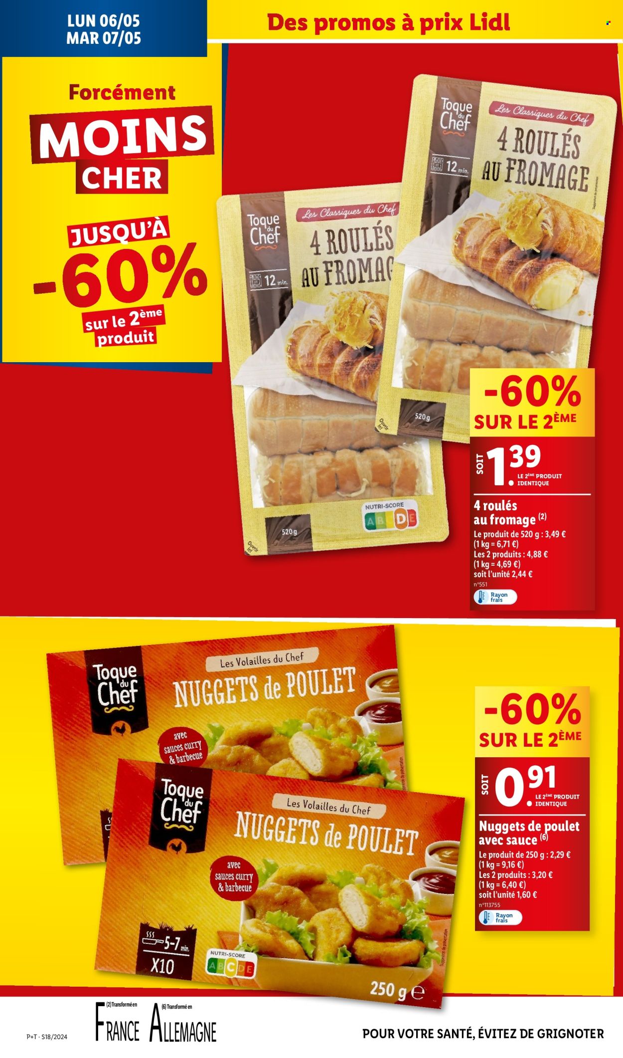 thumbnail - Catalogue Lidl - 30/04/2024 - 07/05/2024 - Produits soldés - nuggets de poulet, Roulés Au Fromage, curry. Page 32.