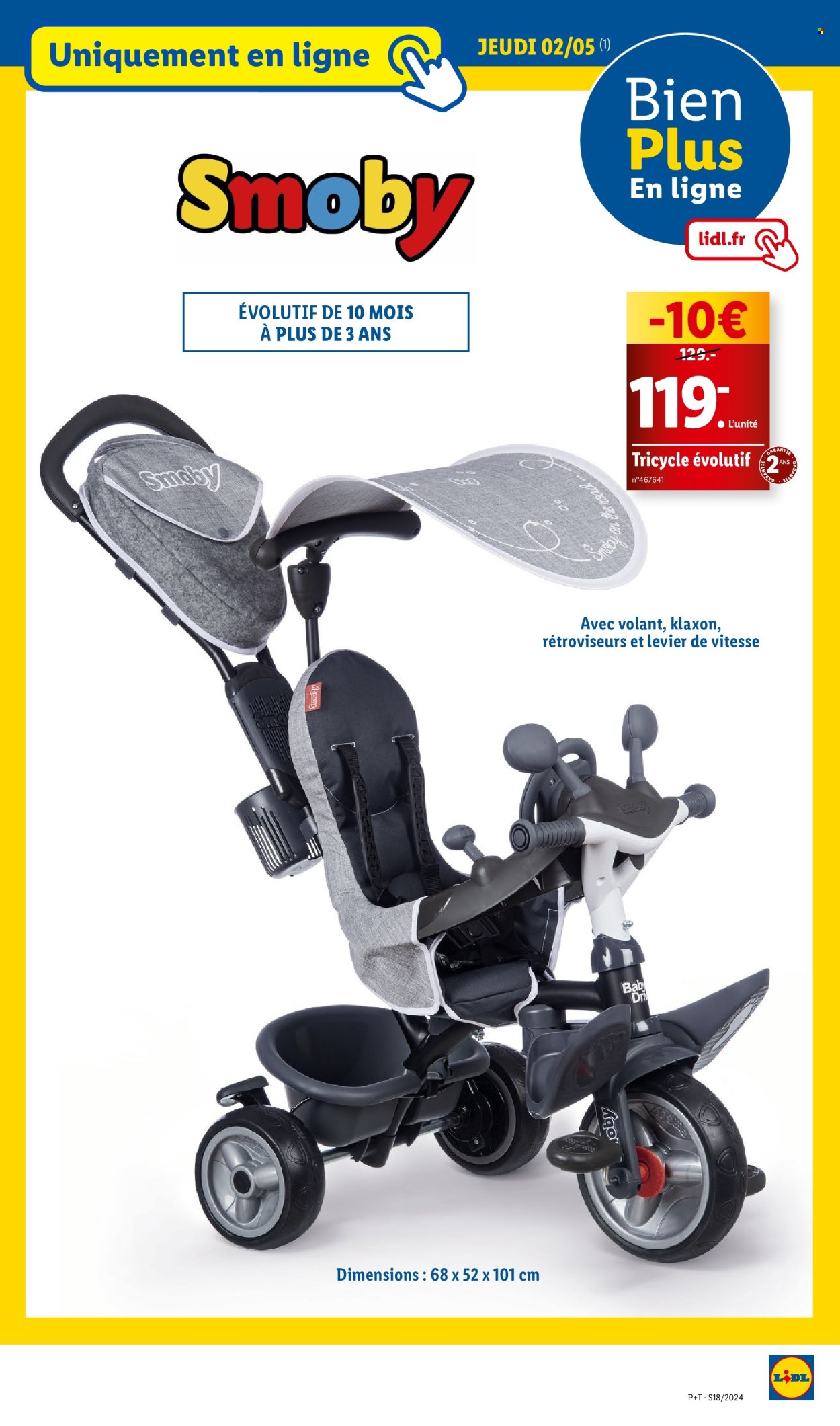 thumbnail - Catalogue Lidl - 02/05/2024 - 06/05/2024 - Produits soldés - ligne, tricycle. Page 20.