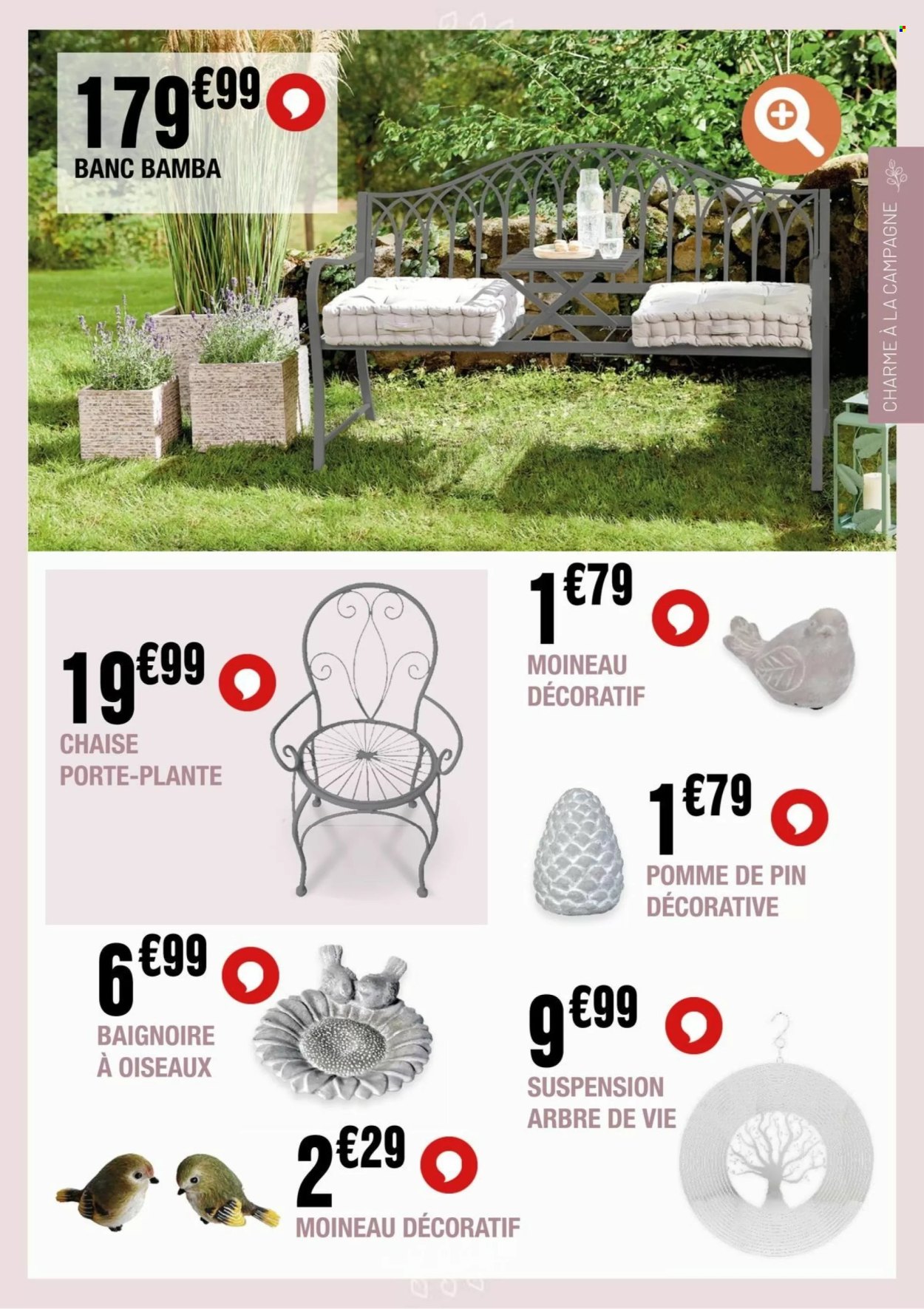 thumbnail - Catalogue La Foir'Fouille - Produits soldés - banc, chaise, porte plante. Page 42.