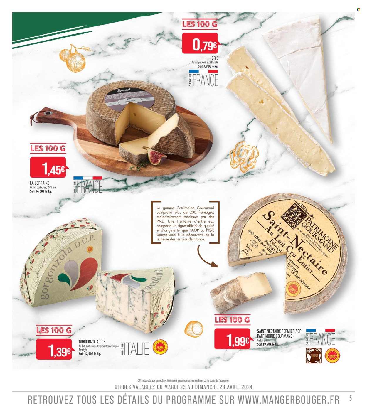 thumbnail - Catalogue Supermarché Match - 23/04/2024 - 05/05/2024 - Produits soldés - Brie, fromage, gorgonzola. Page 5.