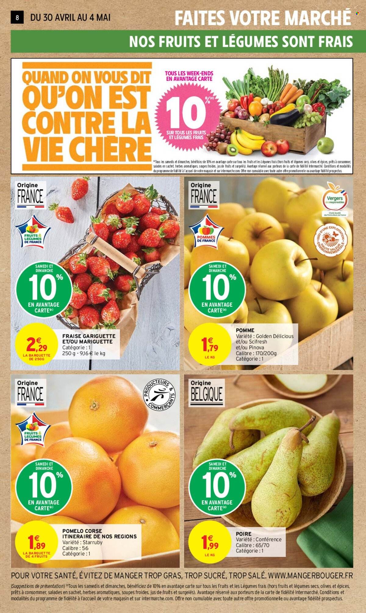thumbnail - Catalogue Intermarché Hyper - 30/04/2024 - 12/05/2024 - Produits soldés - poire, pomelo, pommes. Page 8.