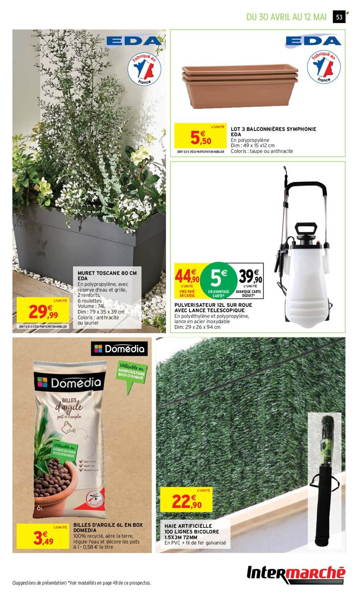 thumbnail - Catalogue Intermarché Hyper - 30/04/2024 - 12/05/2024 - Produits soldés - billes d'argile, pot de fleurs. Page 53.