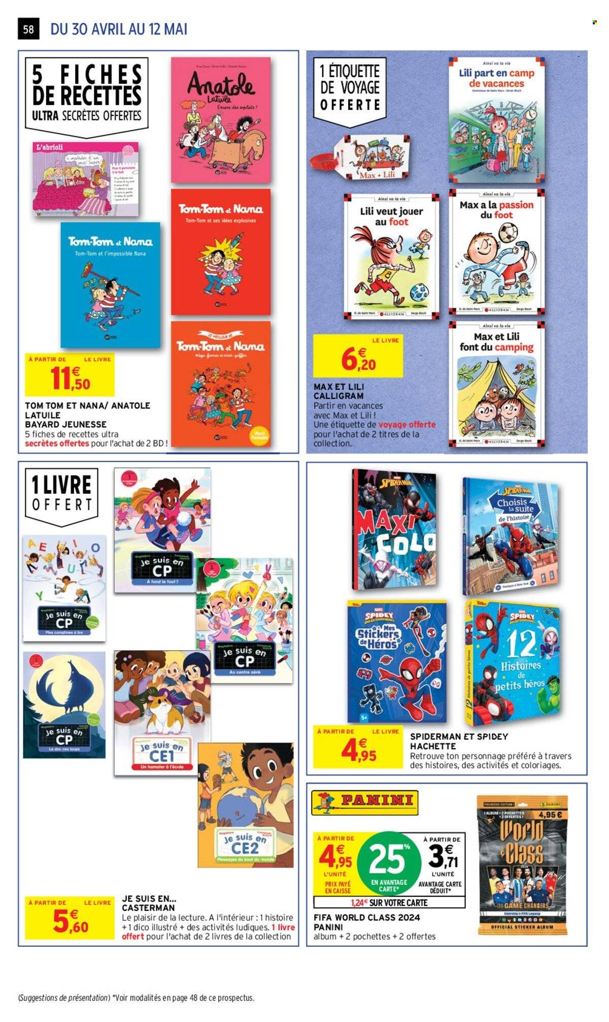 thumbnail - Catalogue Intermarché Hyper - 30/04/2024 - 12/05/2024 - Produits soldés - FIFA, panini, Spiderman, jouet. Page 58.