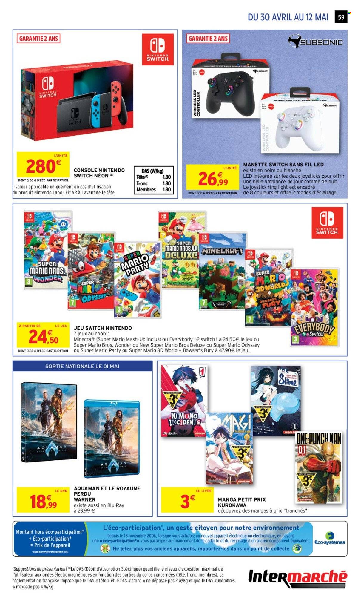 thumbnail - Catalogue Intermarché Hyper - 30/04/2024 - 12/05/2024 - Produits soldés - jeu, Nintendo Switch, console. Page 59.