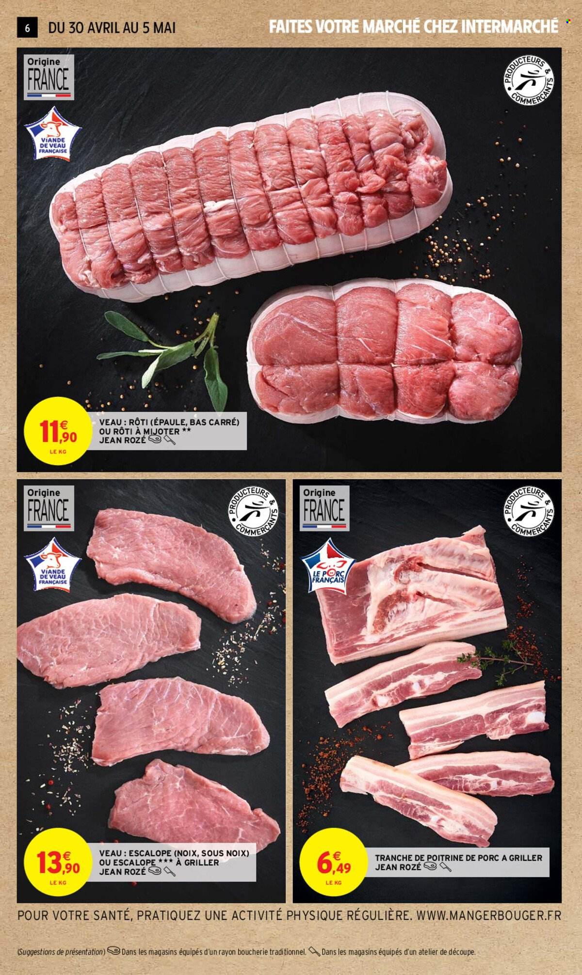 thumbnail - Catalogue Intermarché - 30/04/2024 - 12/05/2024 - Produits soldés - poitrine de porc, viande de porc, escalope, viande de veau. Page 6.