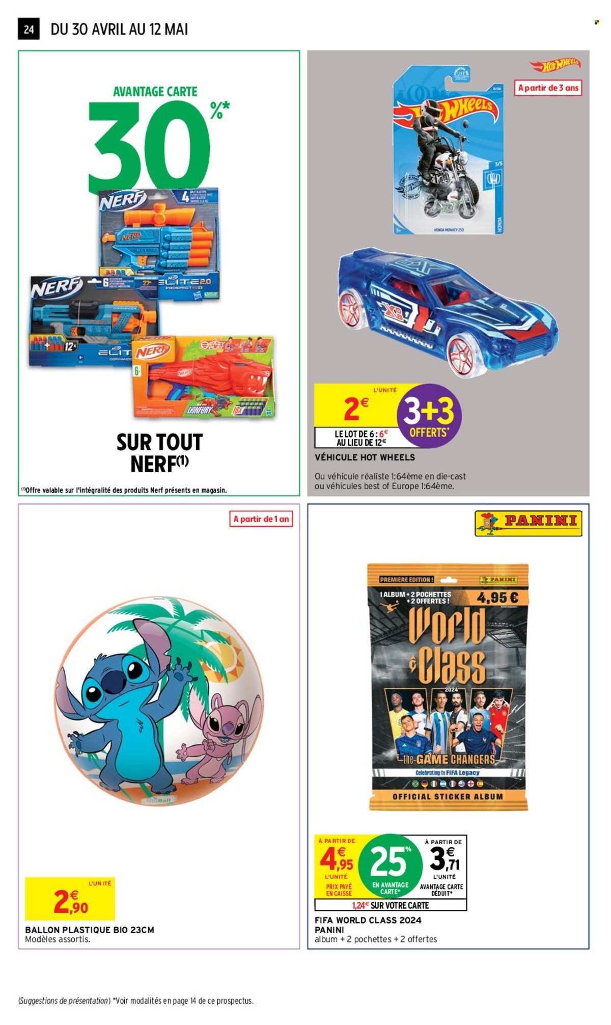 thumbnail - Catalogue Intermarché - 30/04/2024 - 12/05/2024 - Produits soldés - FIFA, panini, ballon, Hot Wheels. Page 24.