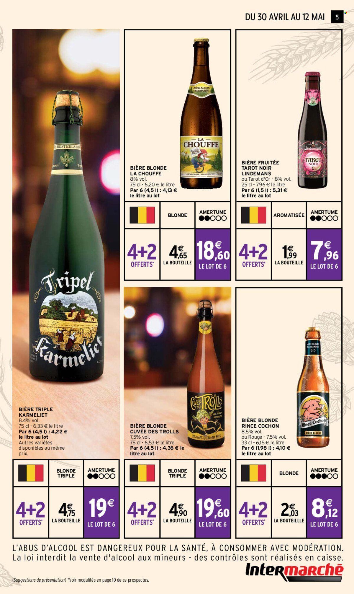 thumbnail - Catalogue Intermarché - 30/04/2024 - 12/05/2024 - Produits soldés - cochon, bière, bière blonde, alcool. Page 5.