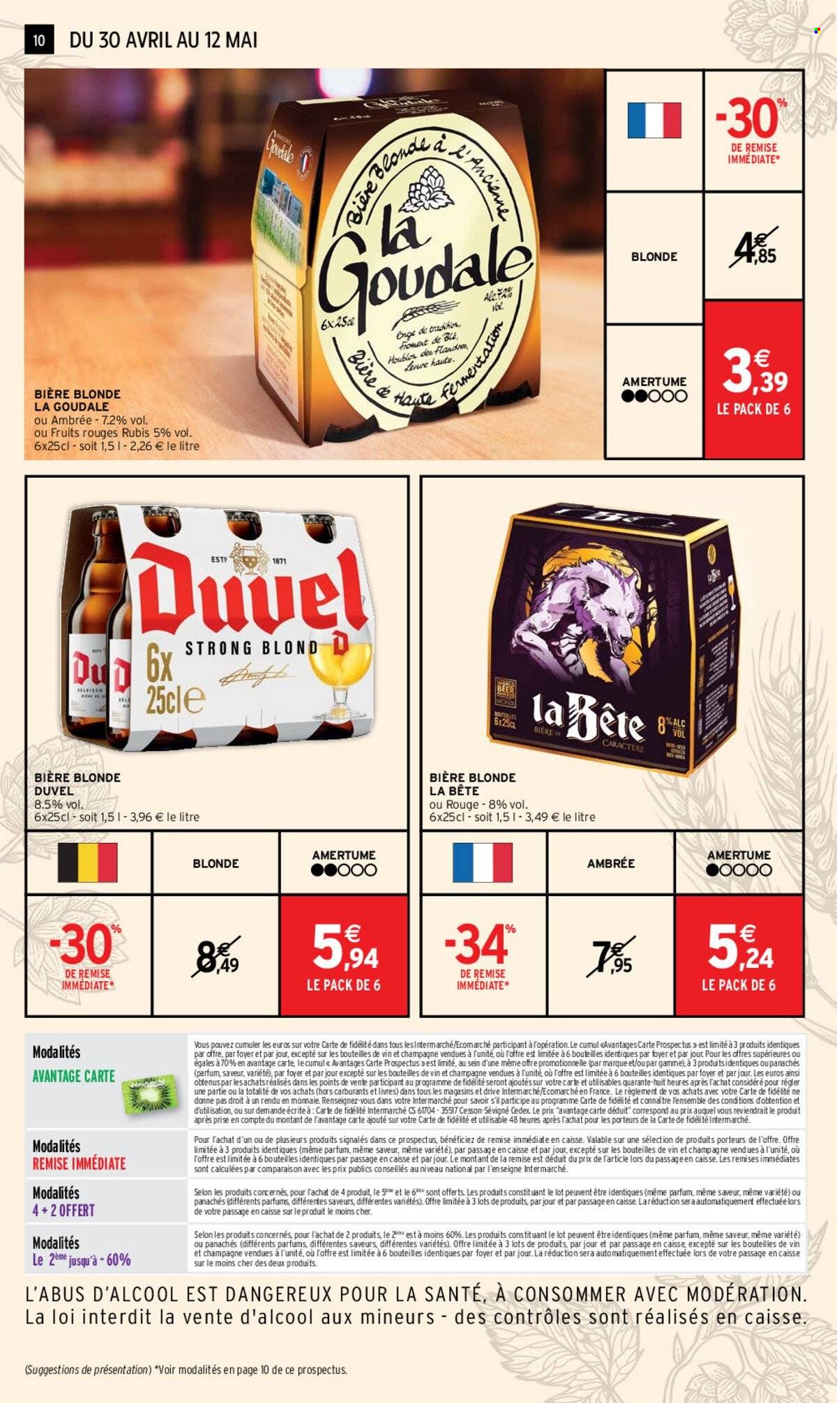 thumbnail - Catalogue Intermarché - 30/04/2024 - 12/05/2024 - Produits soldés - bière, bière blonde, alcool, Goudale. Page 10.