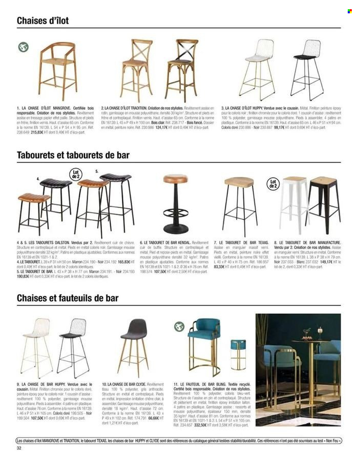 thumbnail - Catalogue Maisons du Monde - Produits soldés - chaise de bar, tabouret de bar. Page 16.