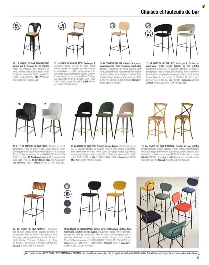 thumbnail - Catalogue Maisons du Monde - Produits soldés - chaise de bar. Page 19.