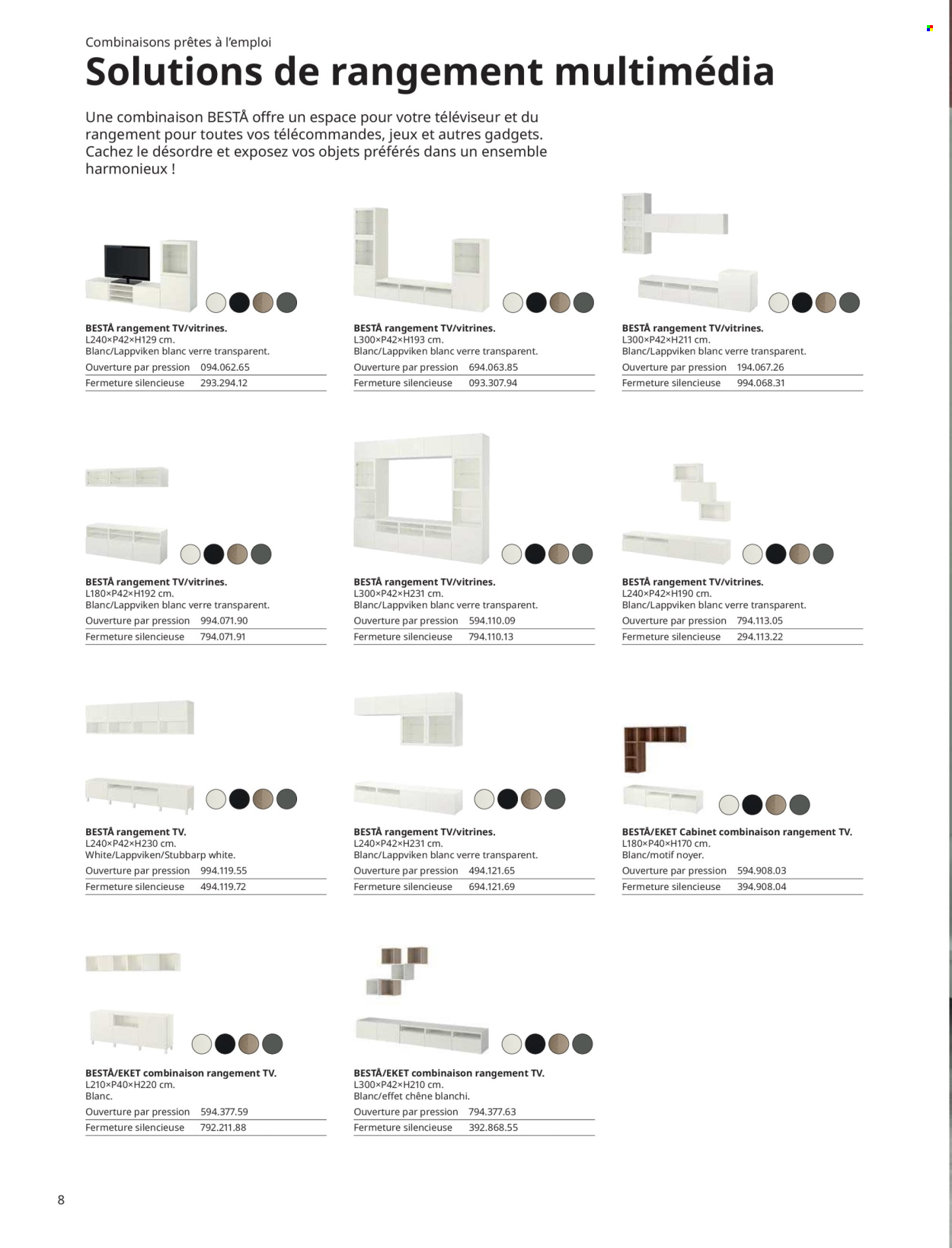thumbnail - Catalogue IKEA - Produits soldés - coffret, verre, combinaison de rangement. Page 8.