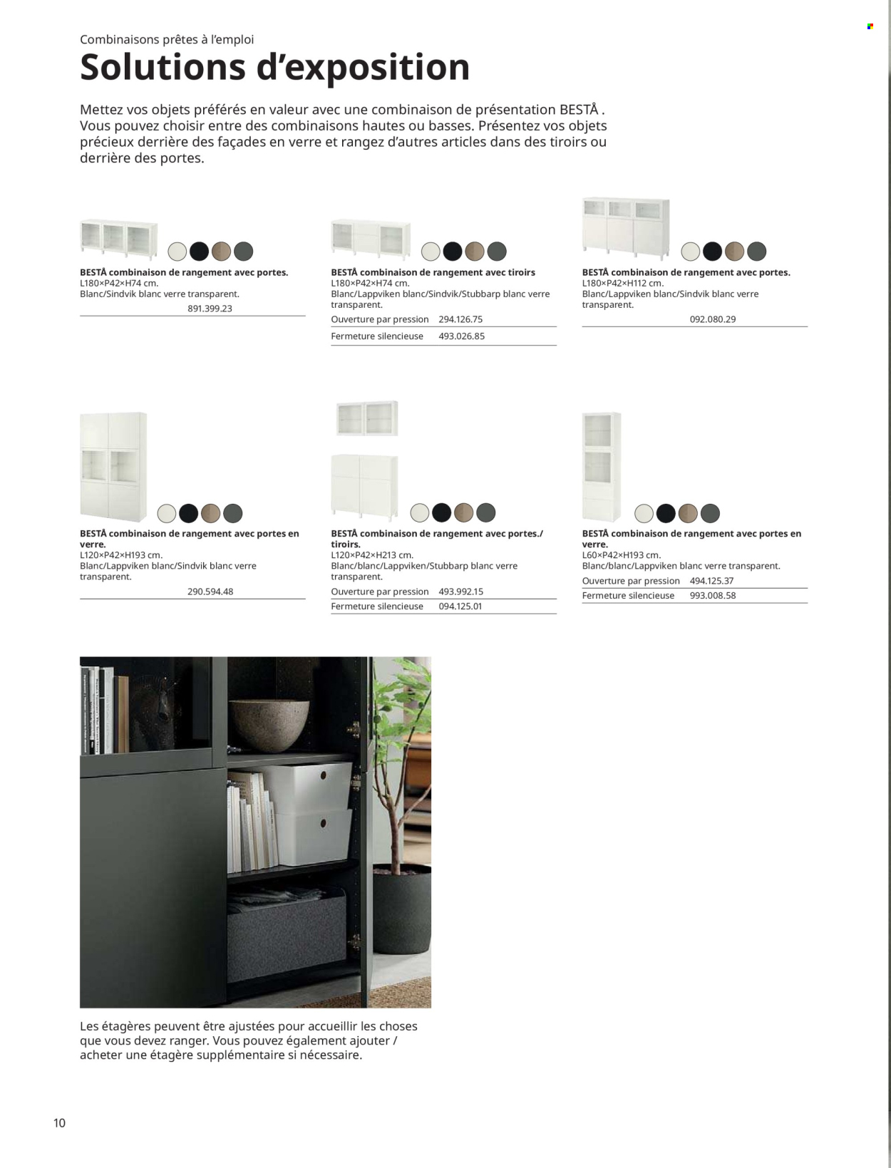 thumbnail - Catalogue IKEA - Produits soldés - coffret, verre, combinaison de rangement. Page 10.
