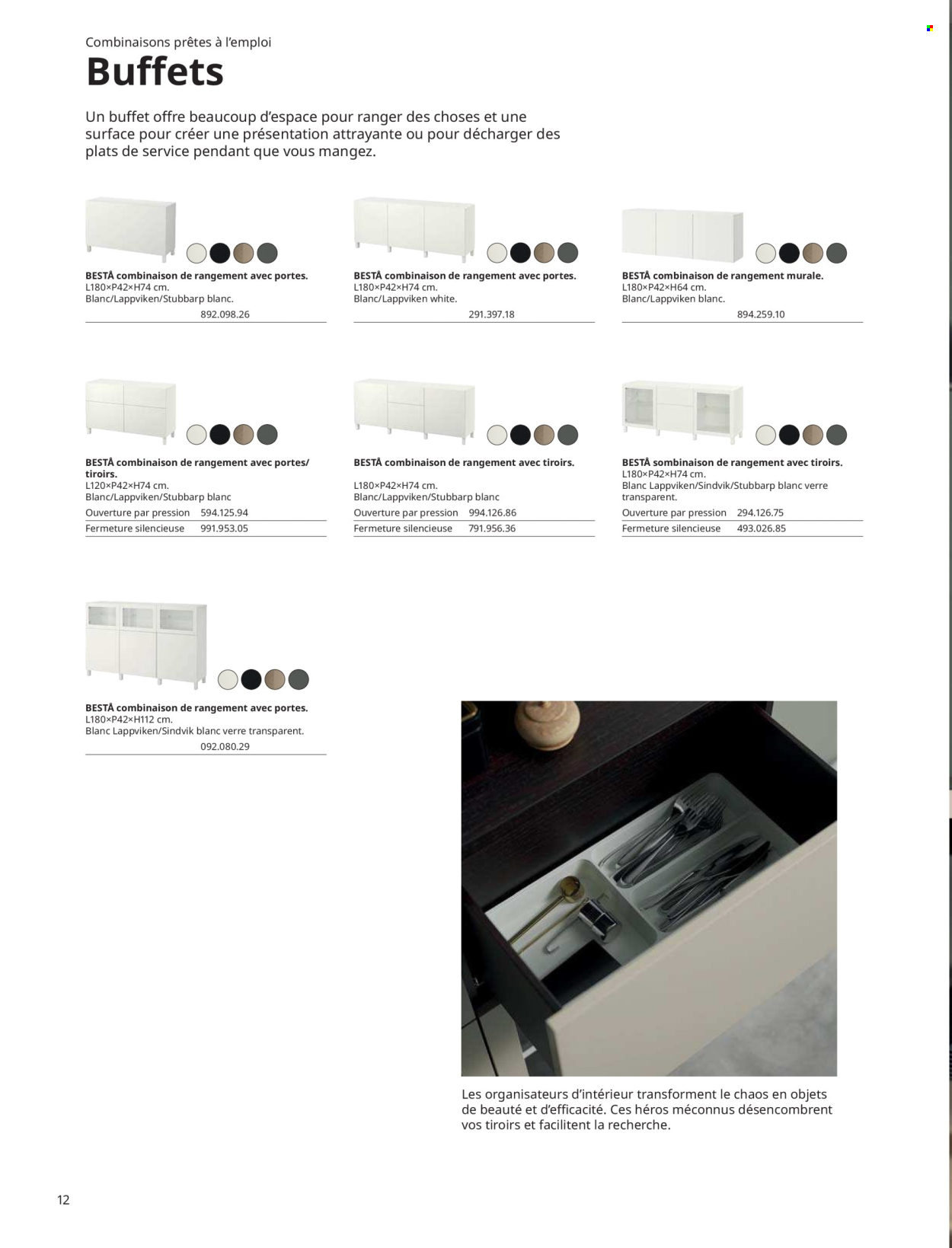 thumbnail - Catalogue IKEA - Produits soldés - coffret, verre, combinaison de rangement. Page 12.