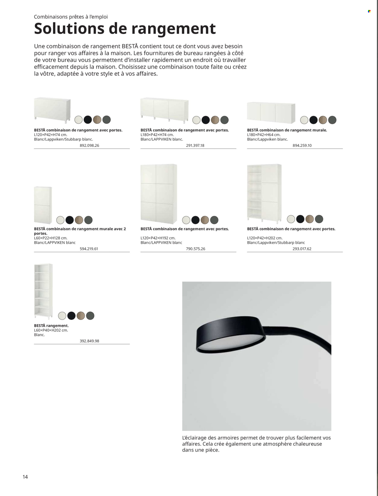 thumbnail - Catalogue IKEA - Produits soldés - bureau, coffret, combinaison de rangement. Page 14.