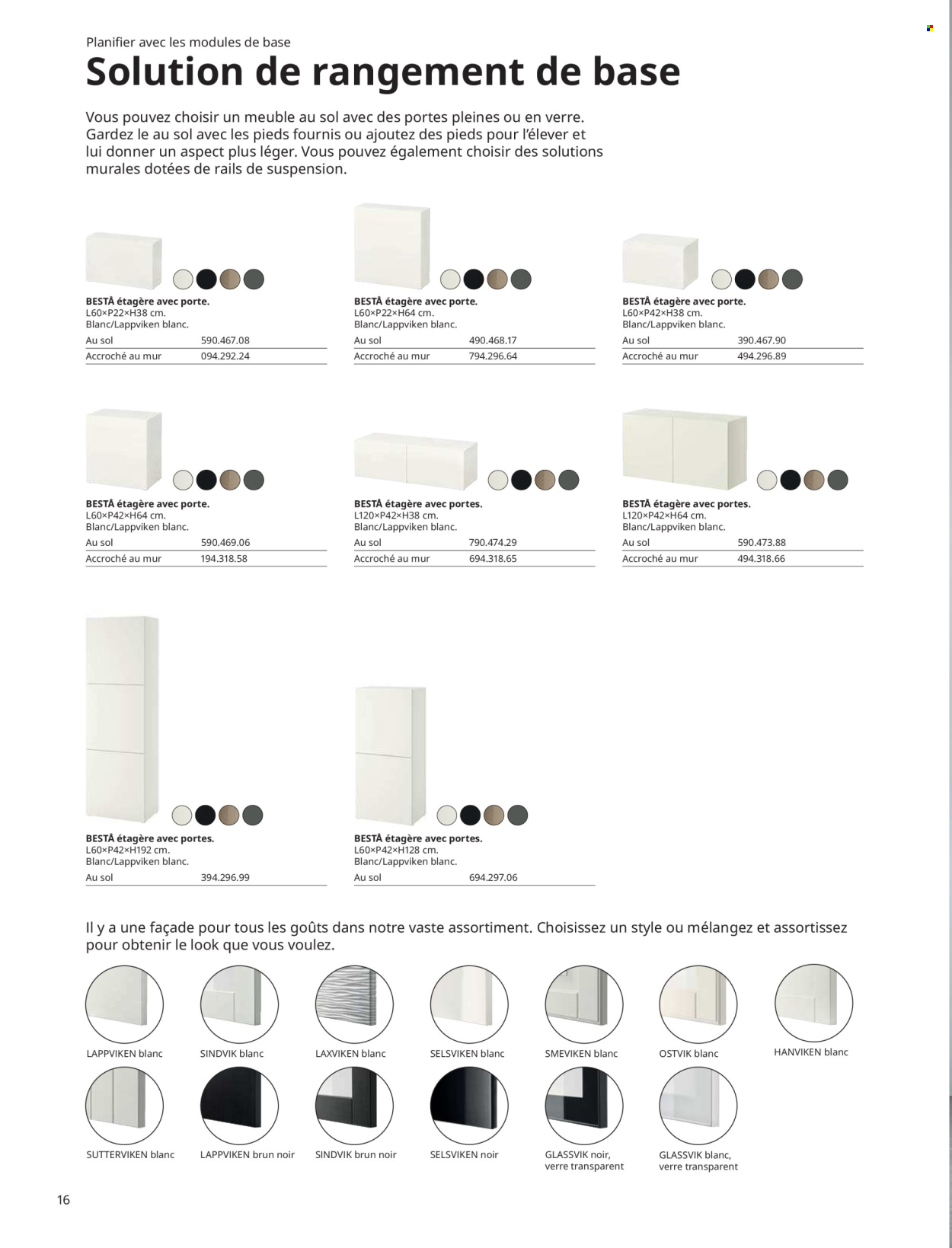 thumbnail - Catalogue IKEA - Produits soldés - coffret, verre, étagère, combinaison de rangement. Page 16.