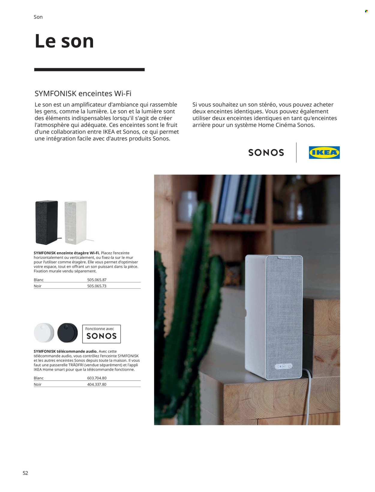 thumbnail - Catalogue IKEA - Produits soldés - coffret, verre, enceinte bluetooth, combinaison de rangement. Page 52.