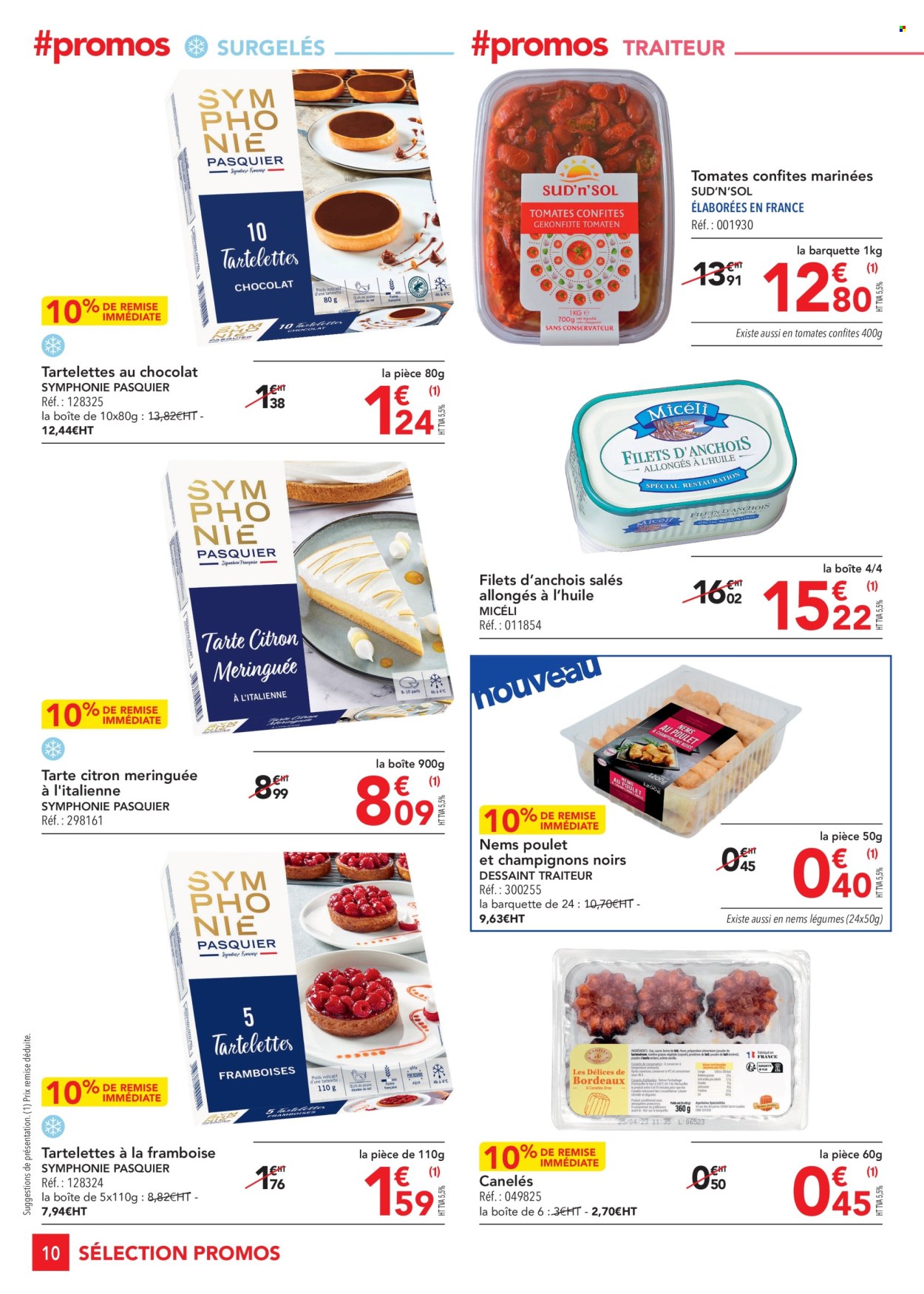 thumbnail - Catalogue Metro - 25/04/2024 - 22/05/2024 - Produits soldés - tarte, tartelettes, canelé, nems, anchois, fleur. Page 10.