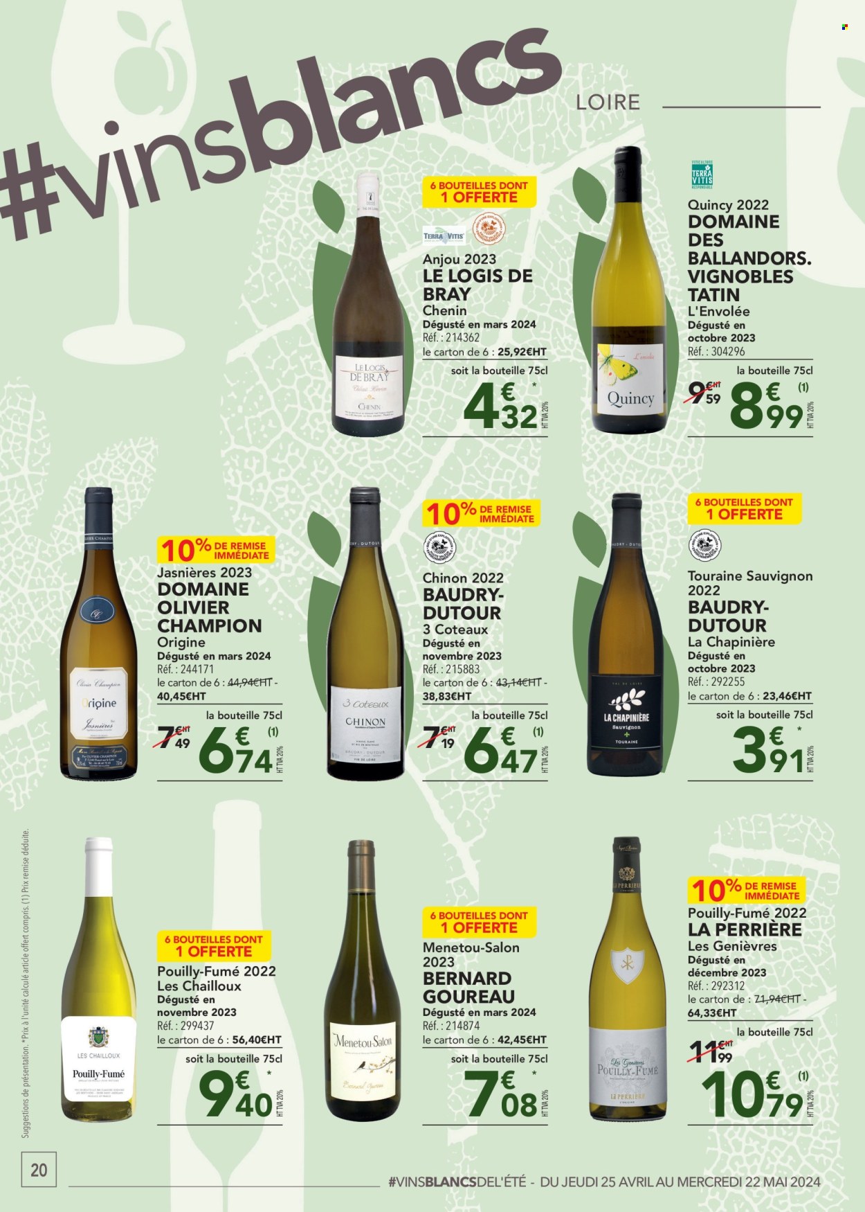 thumbnail - Catalogue Metro - 25/04/2024 - 22/05/2024 - Produits soldés - alcool, vin, Cabernet Sauvignon, vins de Loire, olivier. Page 20.