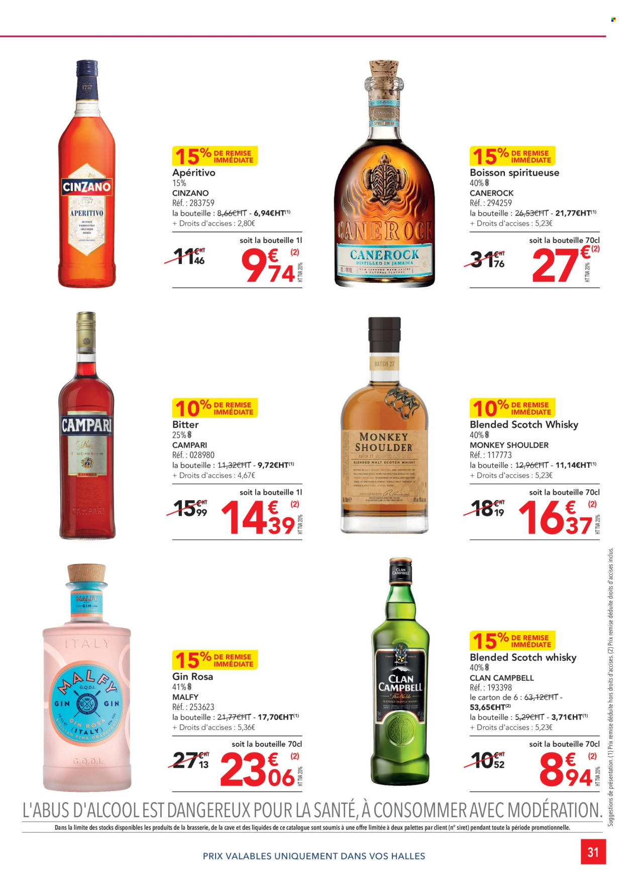 thumbnail - Catalogue Metro - 25/04/2024 - 22/05/2024 - Produits soldés - gin, whisky, Campari, Bitter. Page 31.