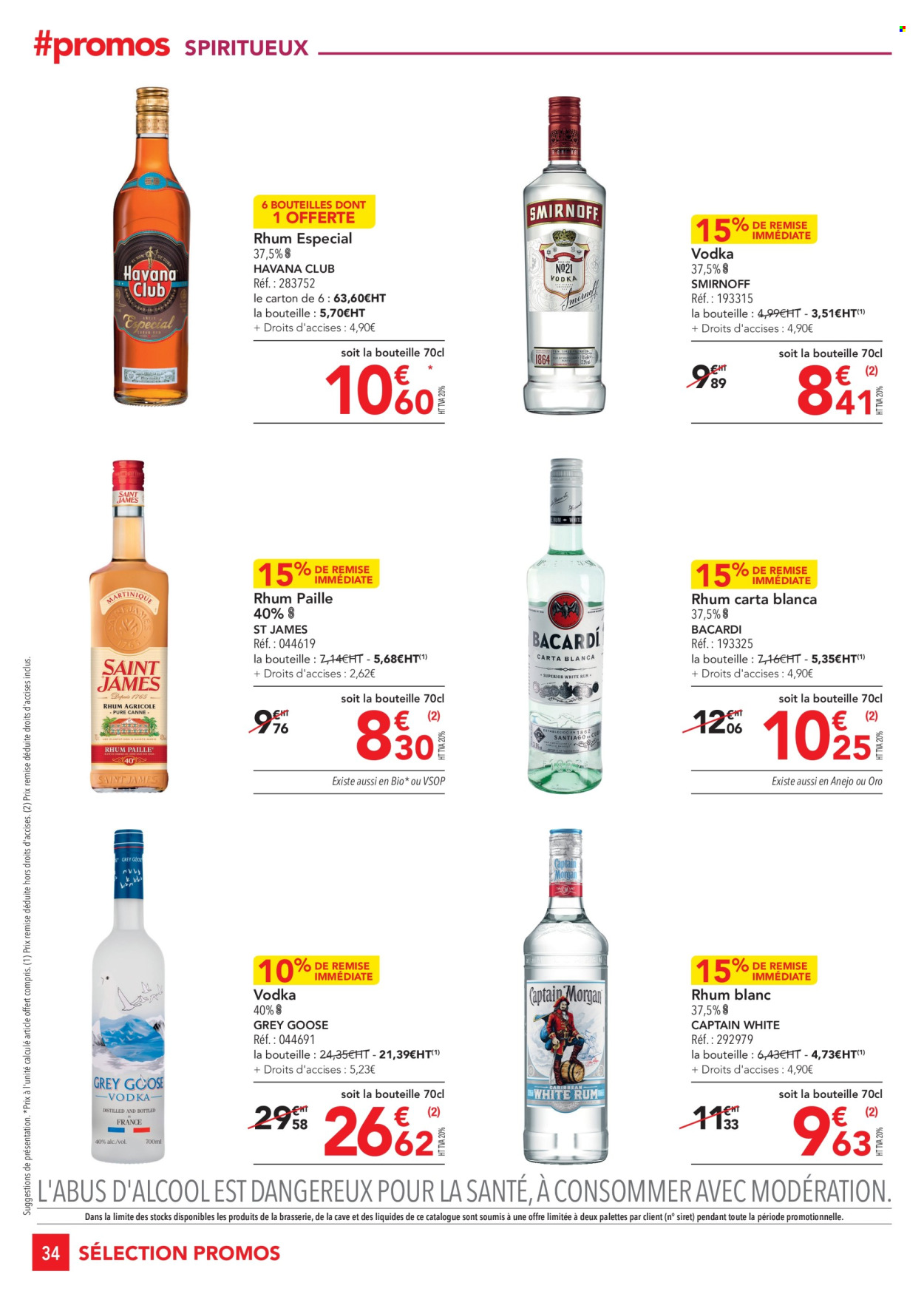 thumbnail - Catalogue Metro - 25/04/2024 - 22/05/2024 - Produits soldés - vodka, rhum, rhum blanc, Smirnoff. Page 34.