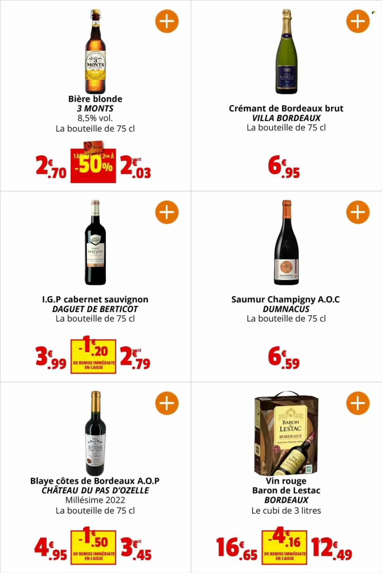 thumbnail - Catalogue Coccinelle Supermarché - 24/04/2024 - 05/05/2024 - Produits soldés - bière, bière blonde, alcool, Bordeaux, vin blanc, vin rouge, vin, Crémant de Bordeaux, Cabernet Sauvignon, vins de Loire. Page 33.