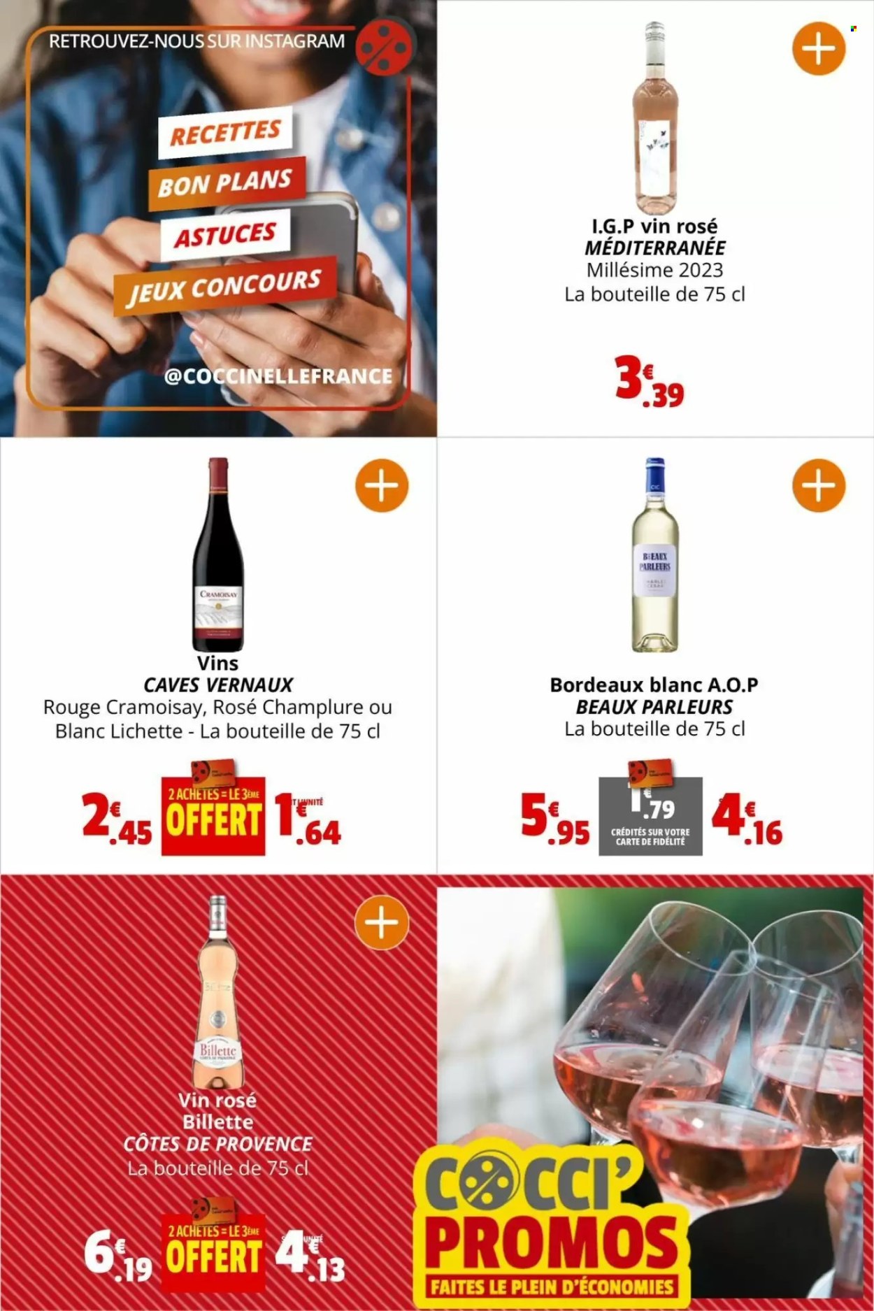 thumbnail - Catalogue Coccinelle Supermarché - 24/04/2024 - 05/05/2024 - Produits soldés - alcool, Bordeaux, vin blanc, vin rosé, vin. Page 34.