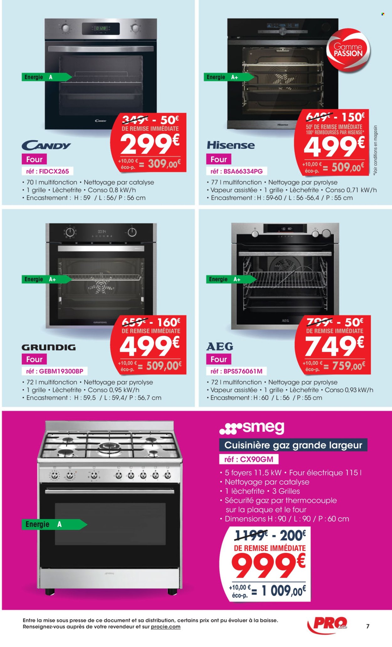 thumbnail - Catalogue PRO&Cie - 25/04/2024 - 04/05/2024 - Produits soldés - Hisense, cuisinière, cuisinière gaz. Page 7.