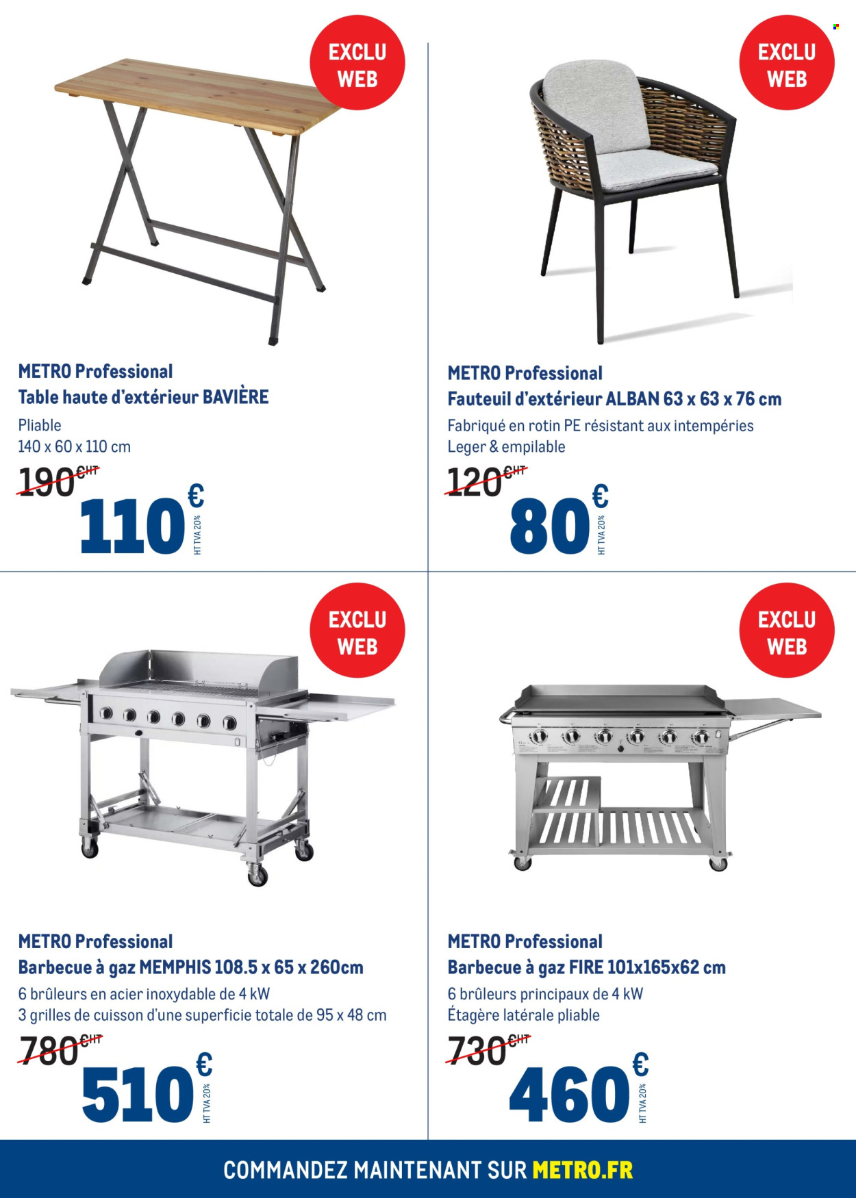 thumbnail - Catalogue Metro - 25/04/2024 - 22/05/2024 - Produits soldés - étagère, table, fauteuil, barbecue. Page 8.