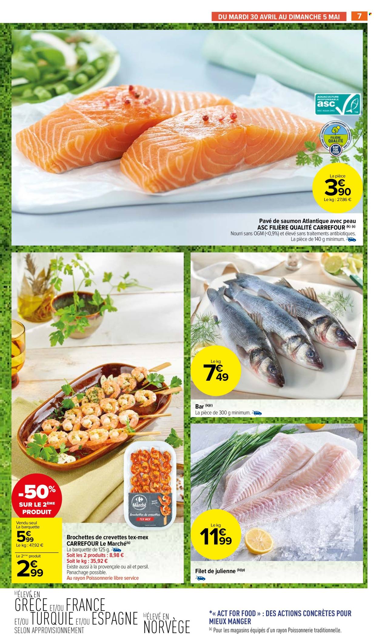 thumbnail - Catalogue Carrefour - 29/04/2024 - 12/05/2024 - Produits soldés - saumon, crevettes, poisson, filet de poisson. Page 9.