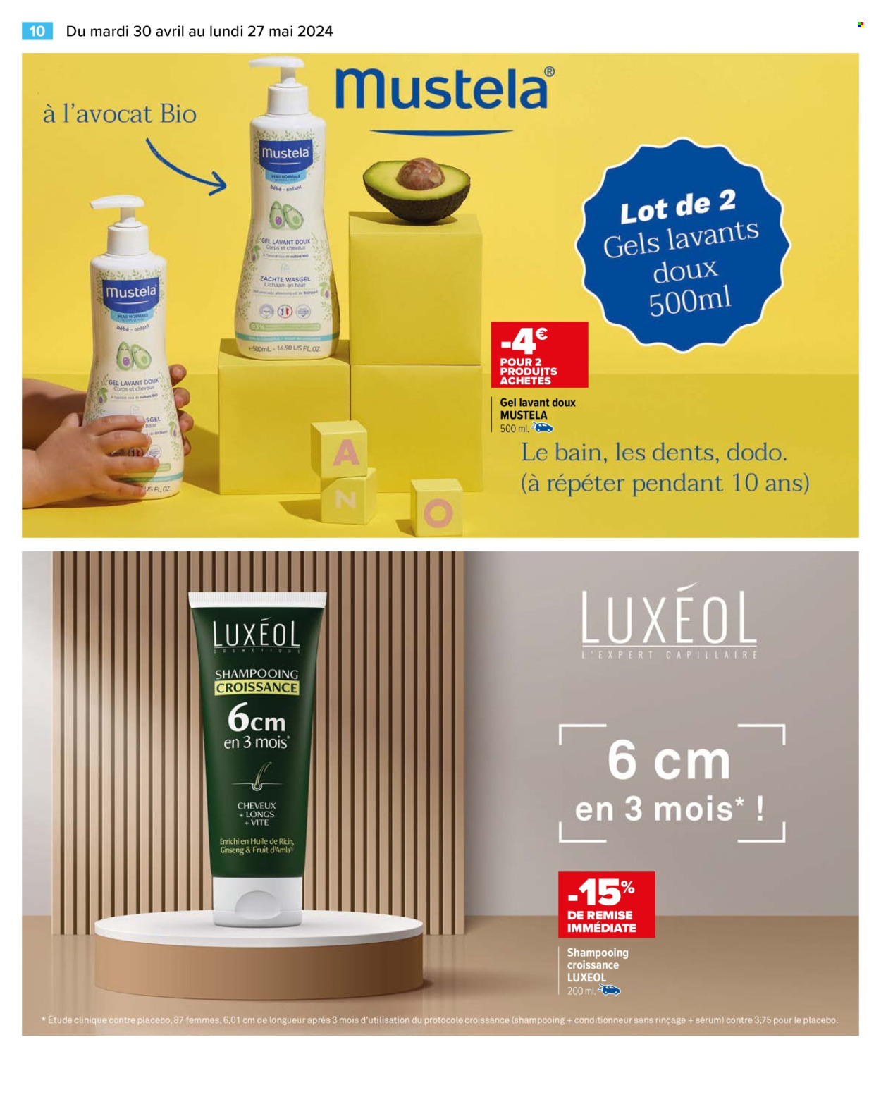 thumbnail - Catalogue Carrefour Hypermarchés - 30/04/2024 - 27/05/2024 - Produits soldés - gel lavant, Mustela, shampooing. Page 12.