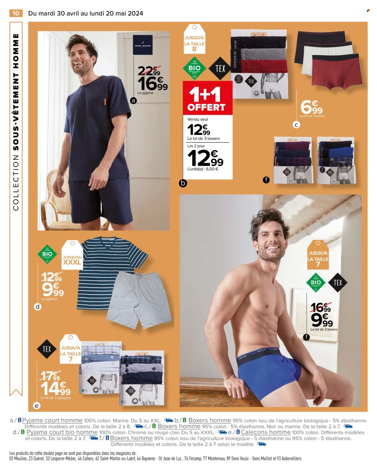 thumbnail - Catalogue Carrefour Hypermarchés - 30/04/2024 - 20/05/2024 - Produits soldés - boxers, pyjama. Page 12.