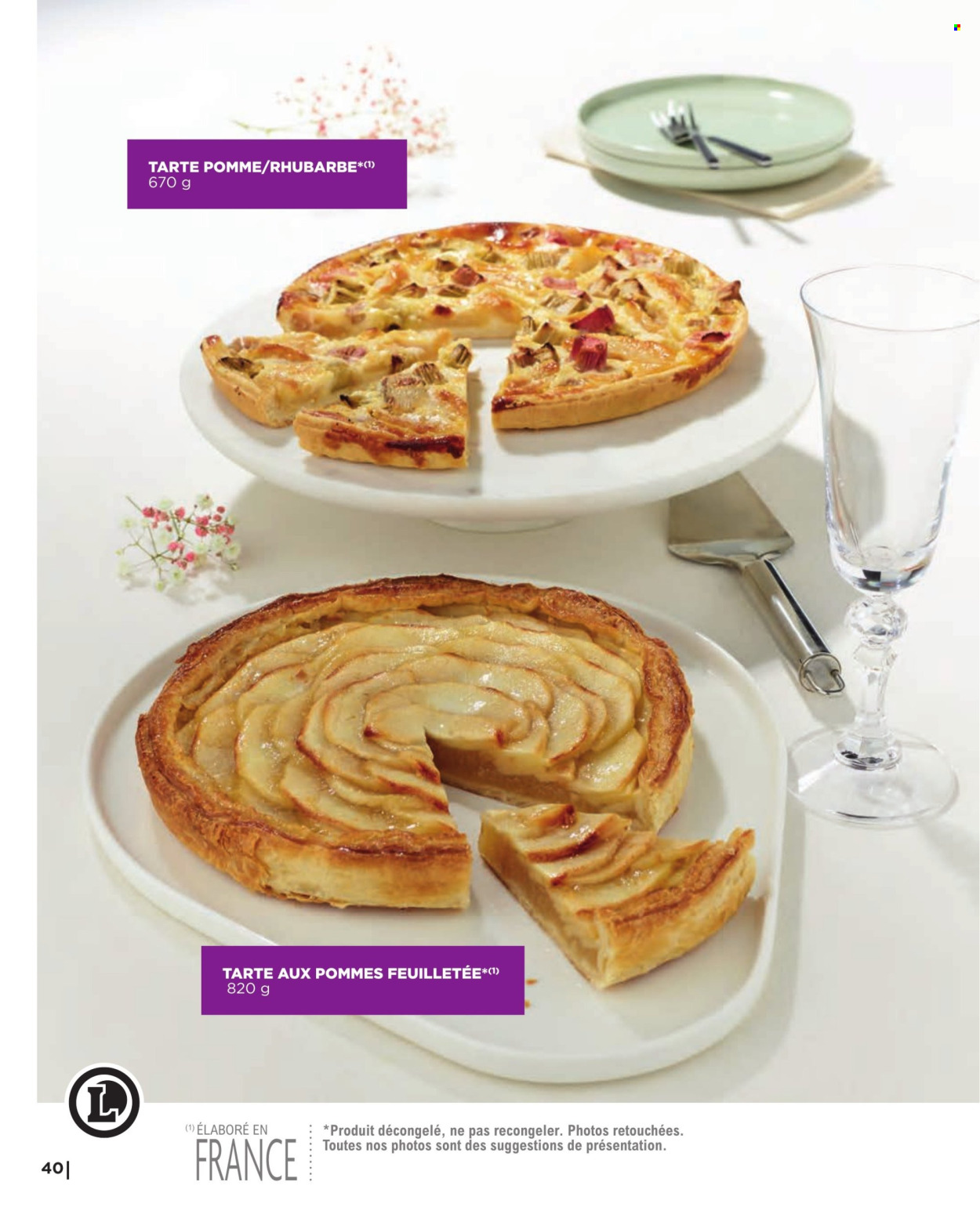 thumbnail - Catalogue E.Leclerc - 06/05/2024 - 31/12/2024 - Produits soldés - tarte, pâte feuilletée, tarte aux pommes. Page 40.