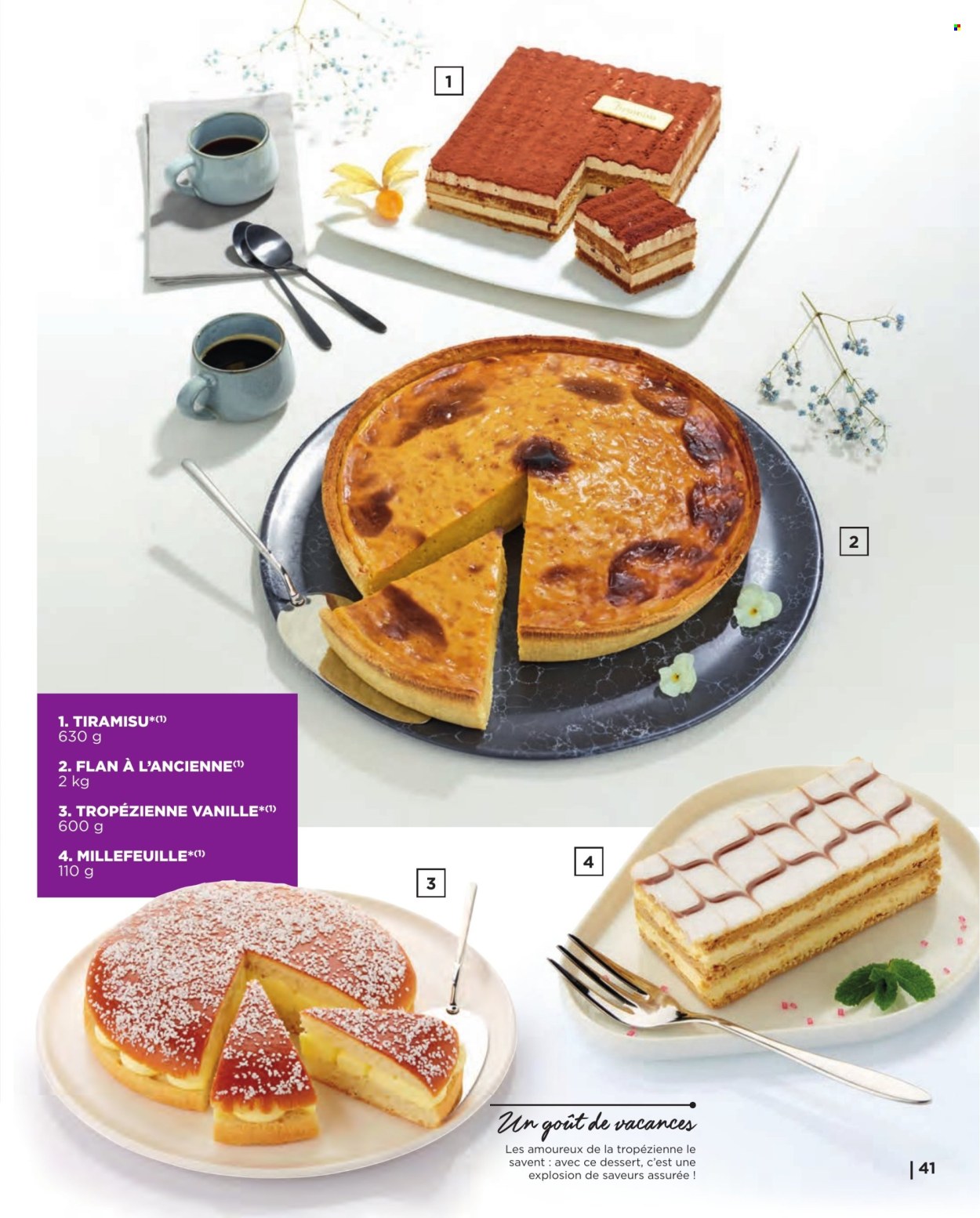 thumbnail - Catalogue E.Leclerc - 06/05/2024 - 31/12/2024 - Produits soldés - dessert, flan, tropézienne, millefeuille, tiramisu. Page 41.