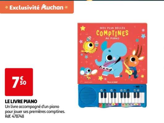 Le Livre Piano - Un livre accompagné d'un piano pour jouer ses premières comptines.
Réf. 478748