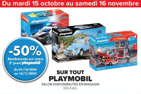 PLAYMOBIL SUR TOUT - Dès 4 ans. Du mardi 15 octobre au samedi 16 novembre