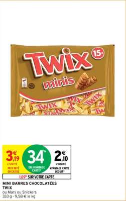 TWIX MINI BARRES CHOCOLATÉES